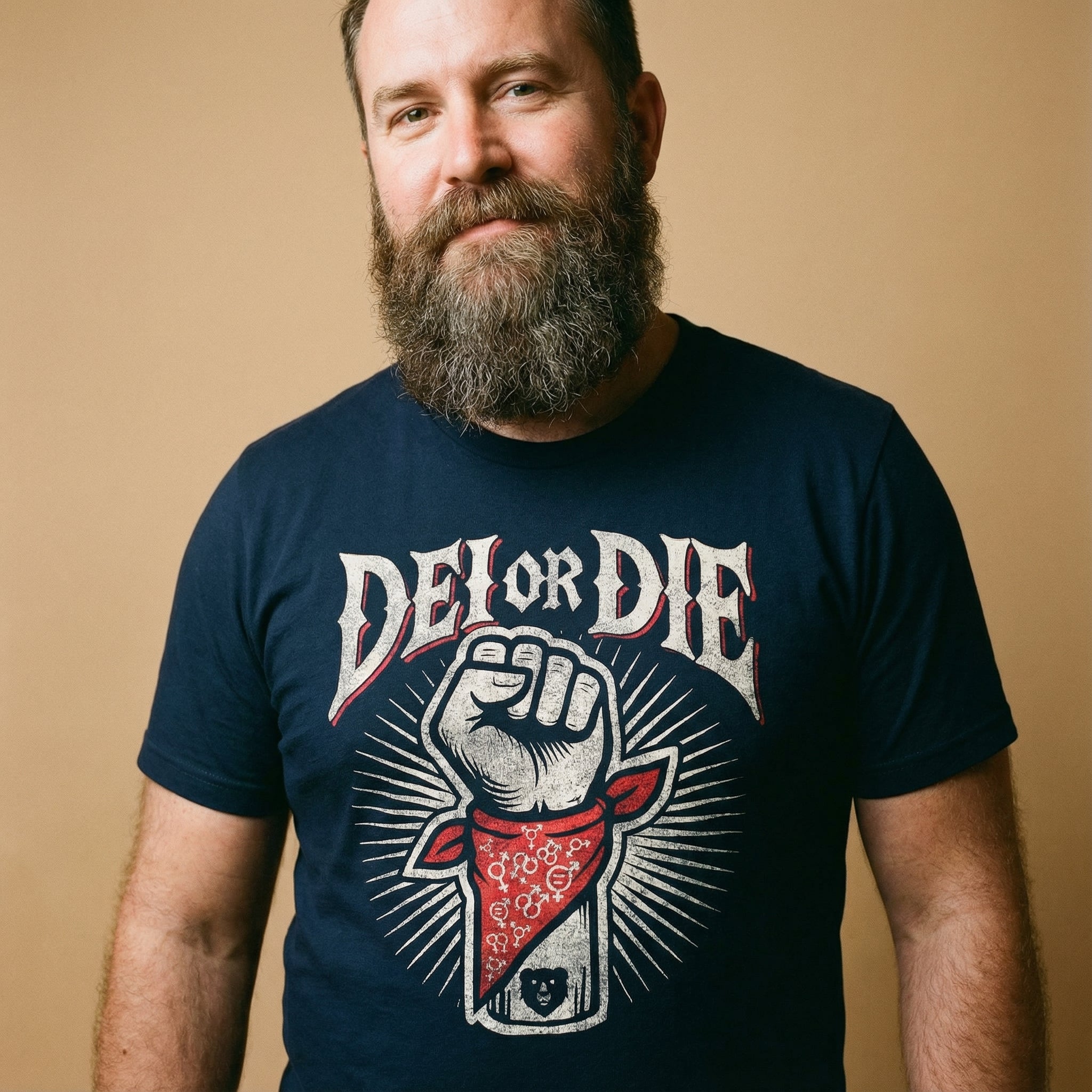 DEI OR DIE T-Shirt #color_Navy