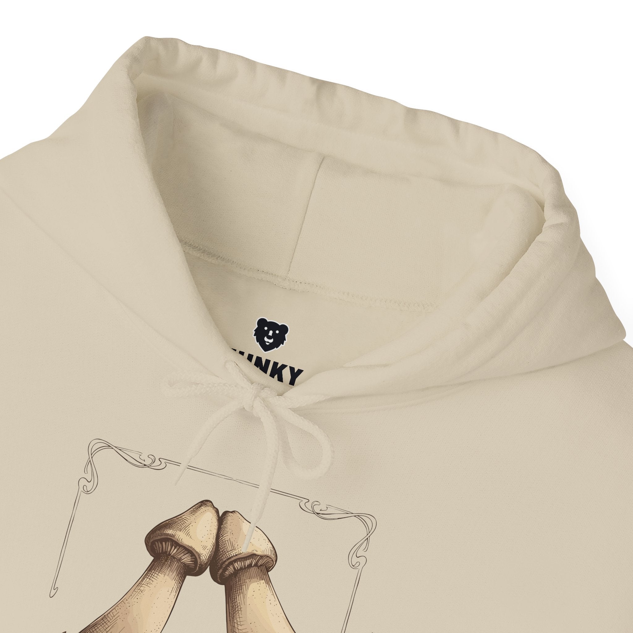 Rubbing Mushrooms Hoodie - Hunky Tops #color_Sand