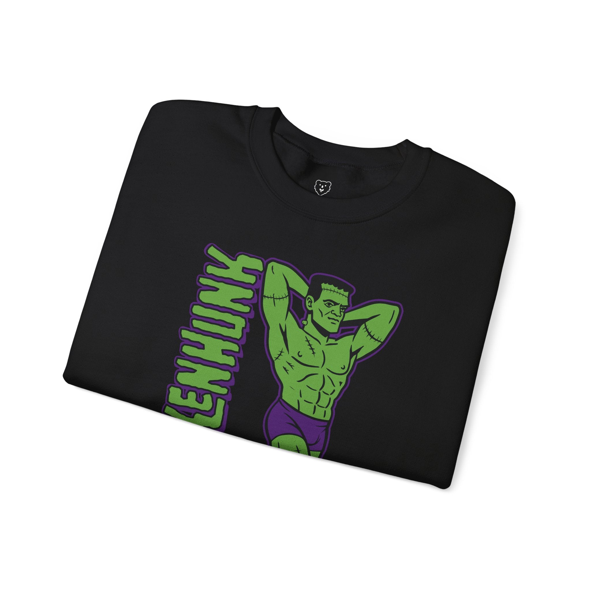Frankenhunk Gay Halloween Sweatshirt - Hunky Tops #color_Black