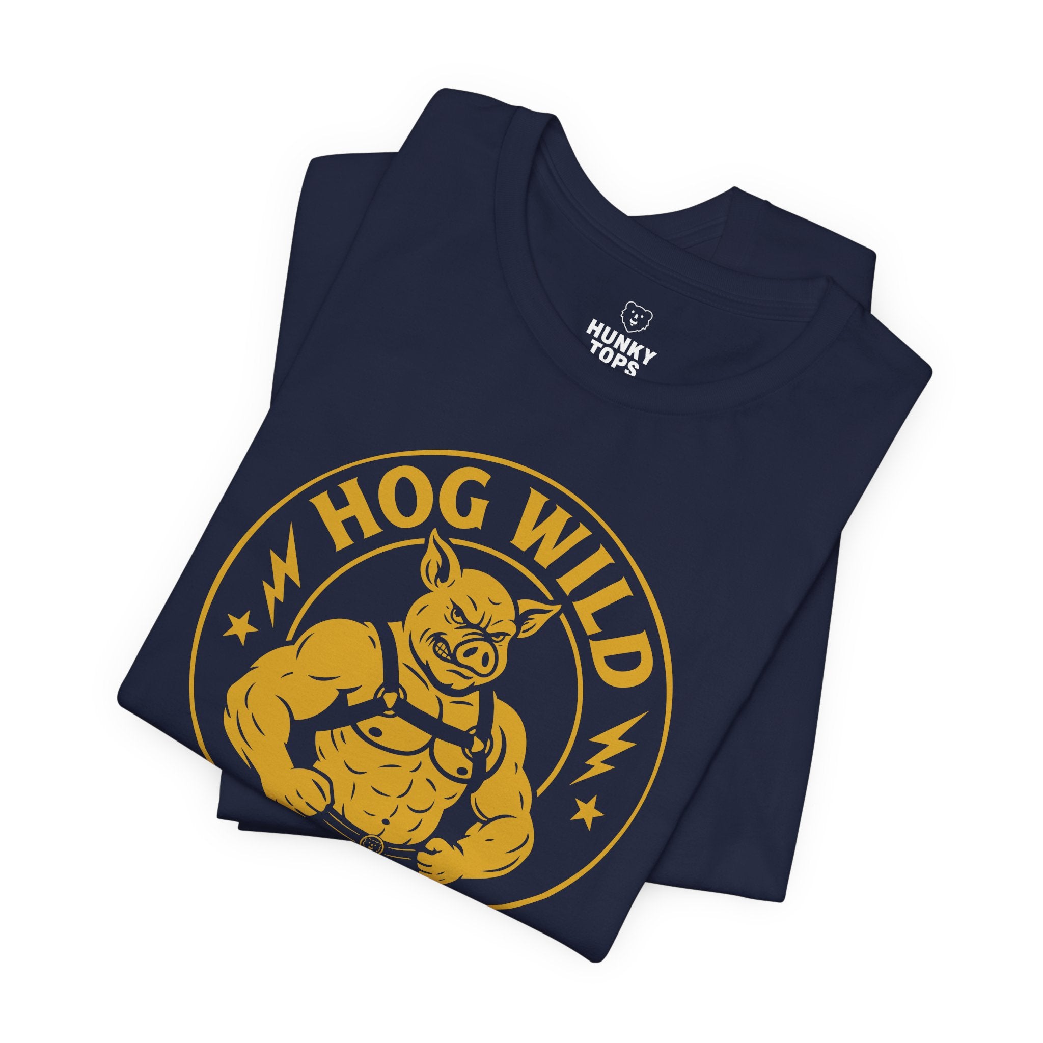 Hog Wild T-Shirt - Hunky Tops #color_Navy