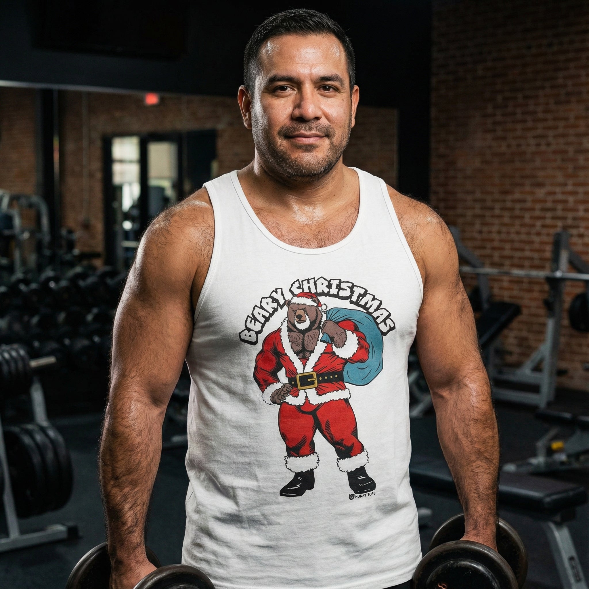 Beary Christmas Tank Top #color_White