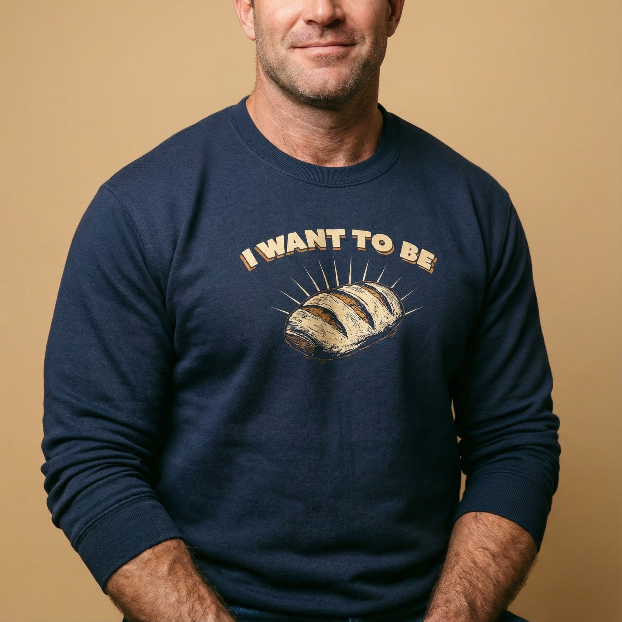I WANT TO BE BREAD Sweatshirt #color_Navy