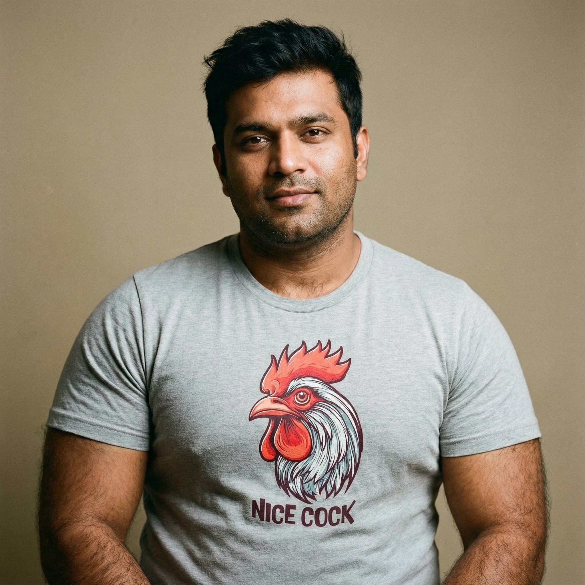 "Nice Cock" Rooster T-Shirt #color_Athletic Heather