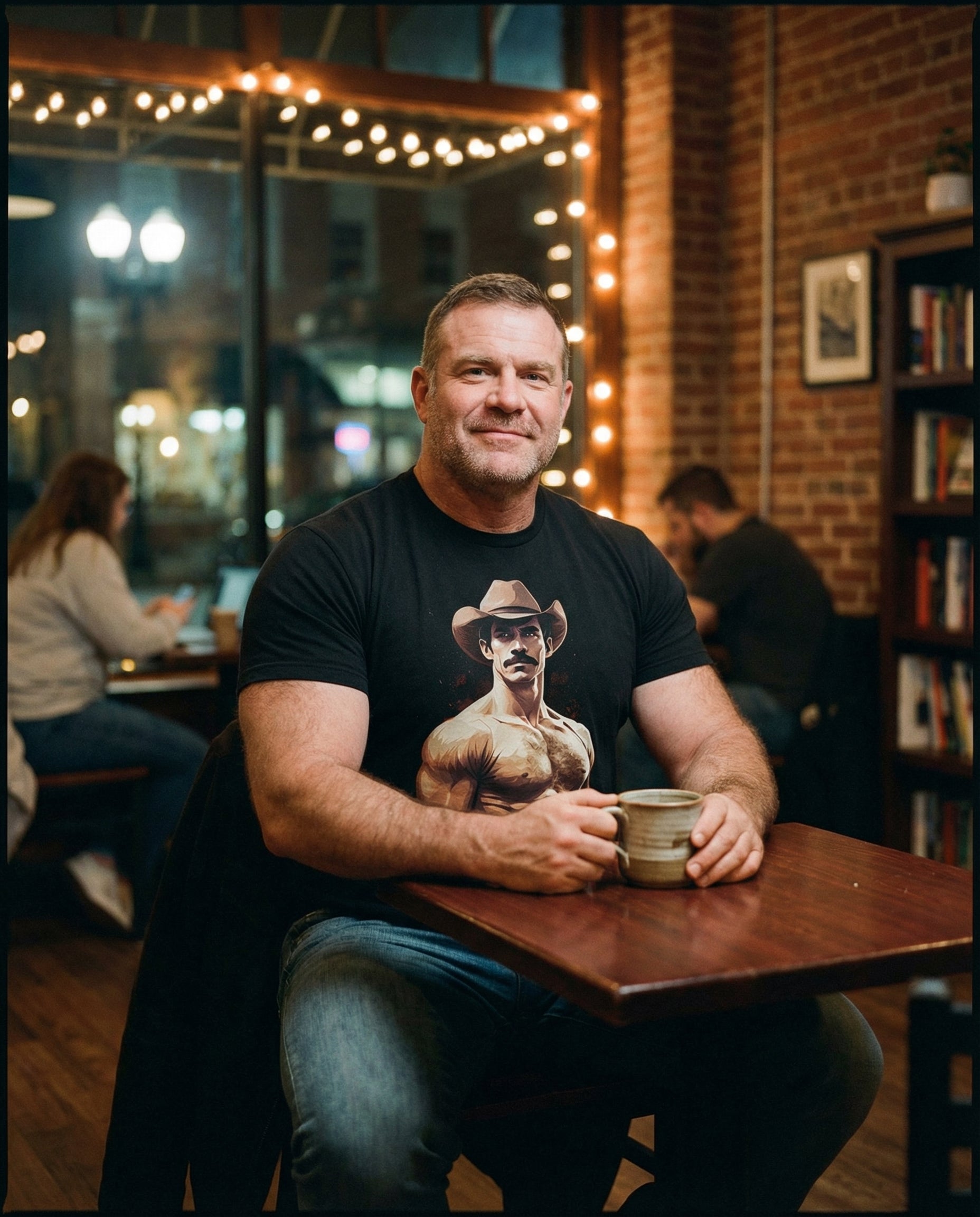 Rugged Shirtless Cowboy T-Shirt #color_Black