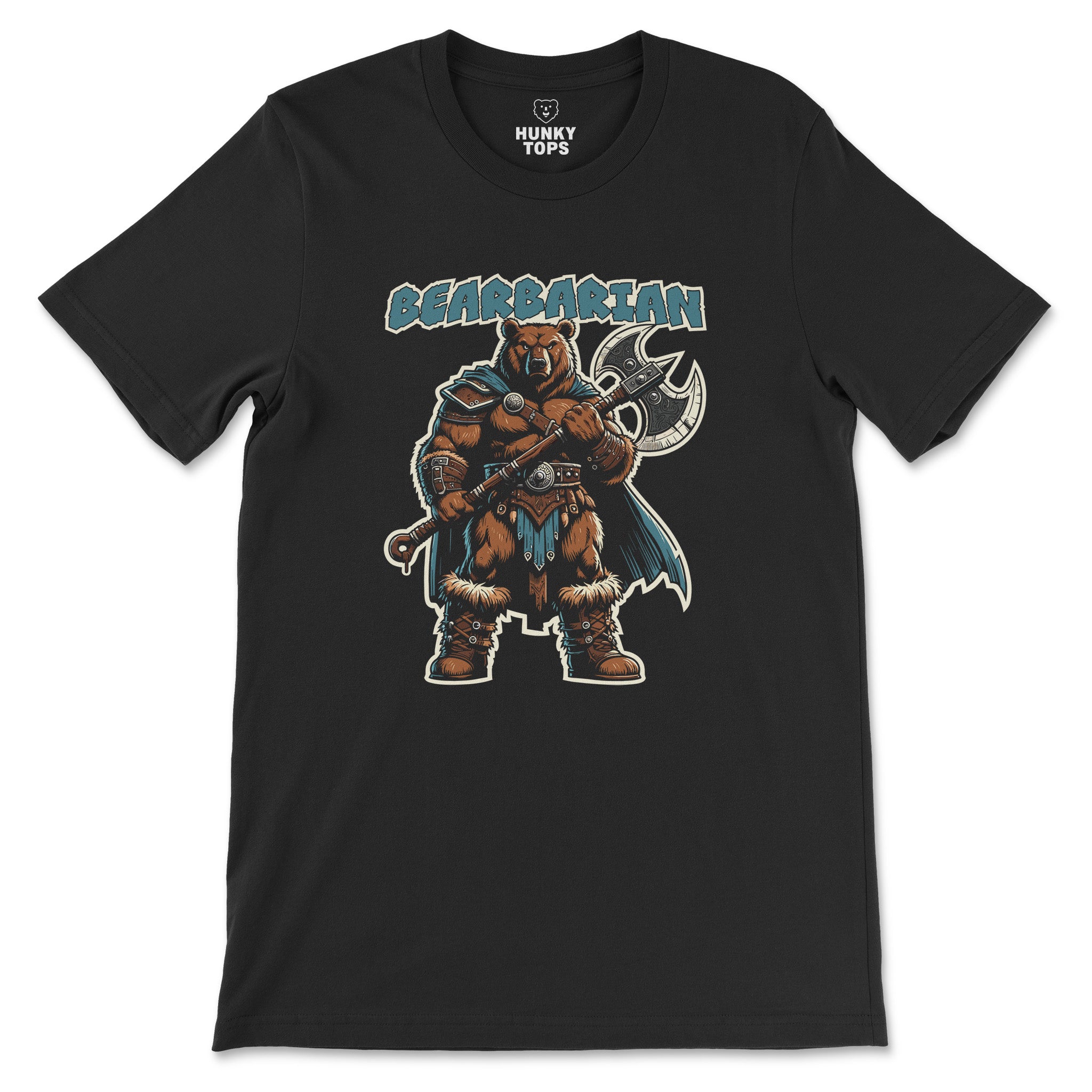 Bearbarian Warrior Tee – Unleash the Fierce - Hunky Tops #color_Black