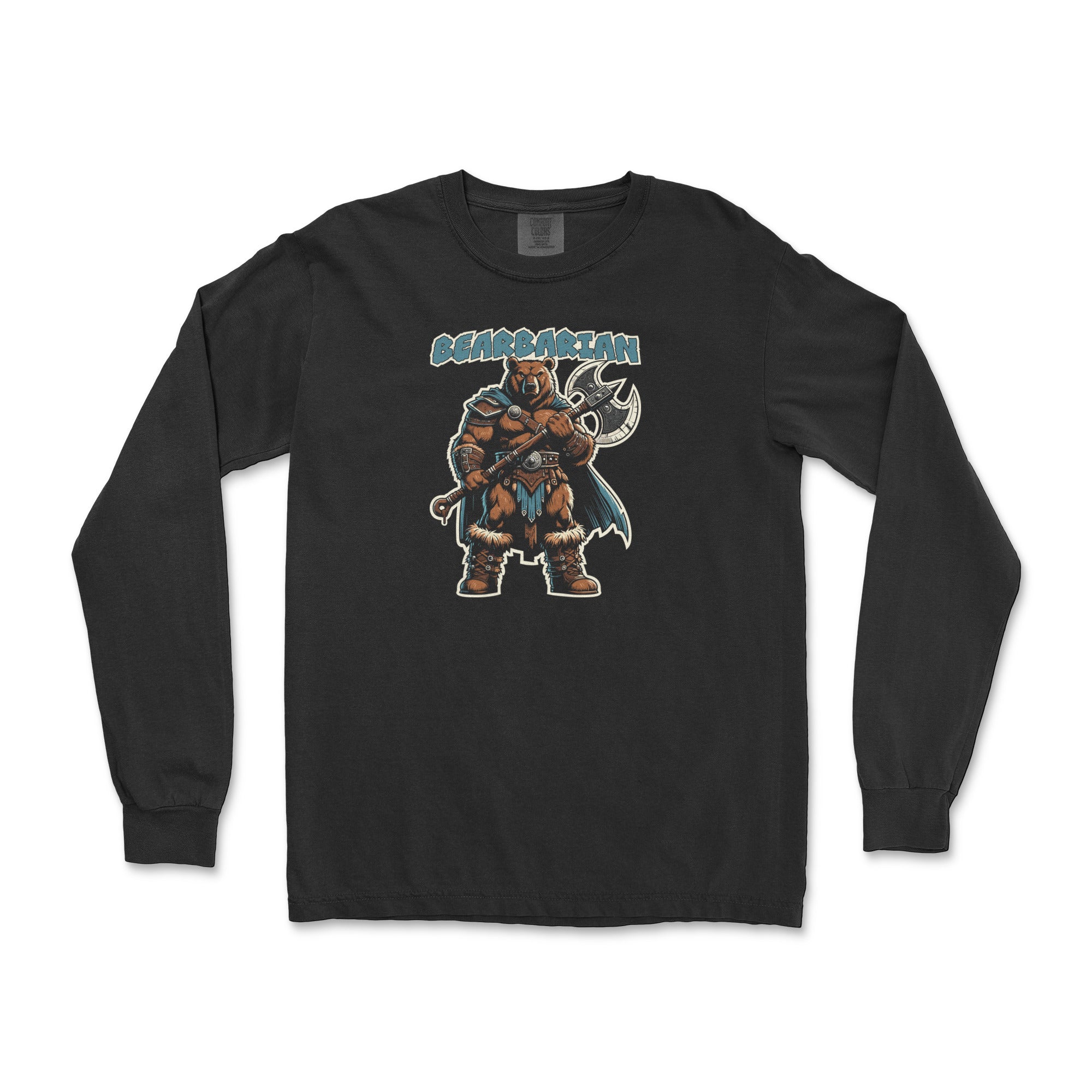 Bearbarian Warrior Long-Sleeve T-Shirt - Hunky Tops #color_Black