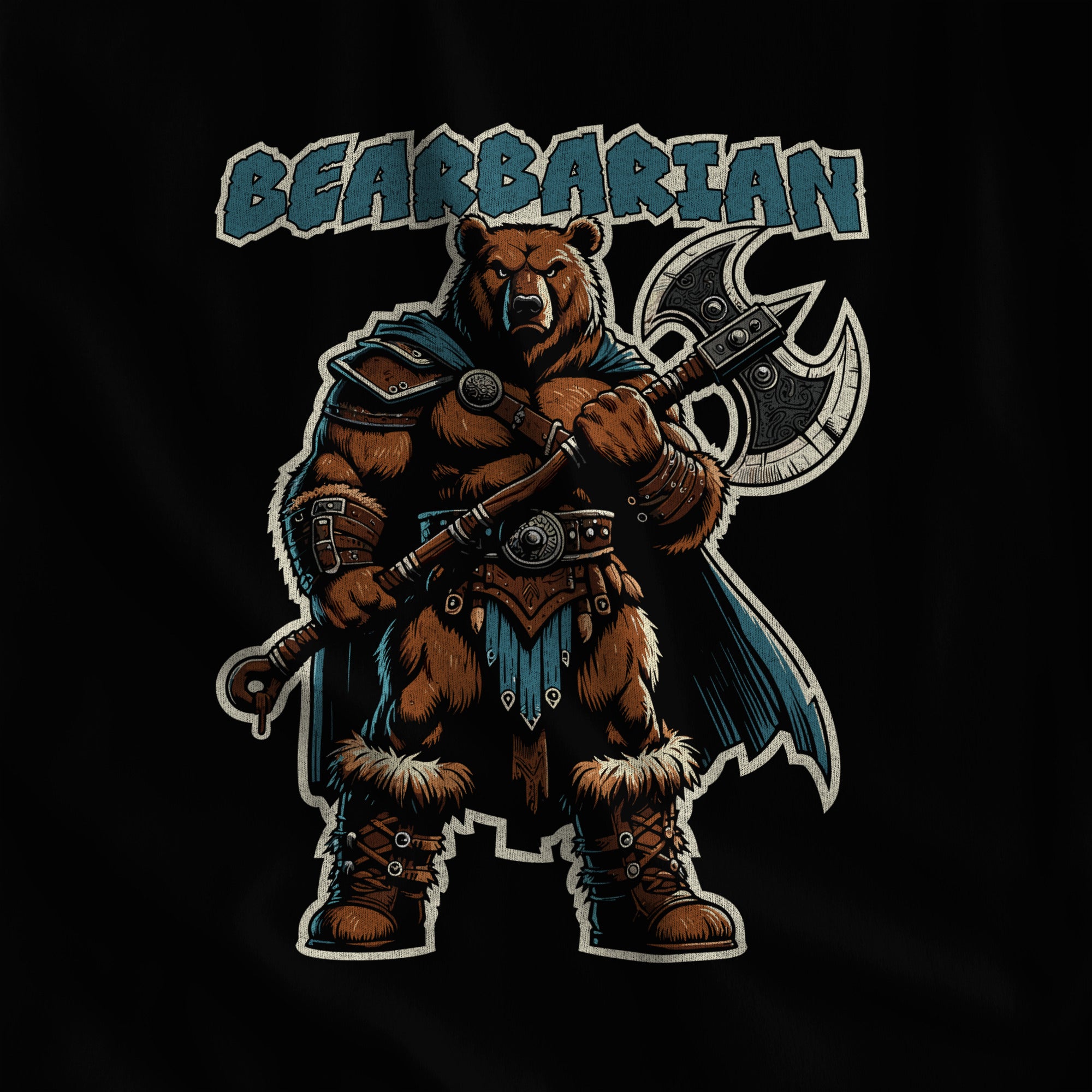 Bearbarian Warrior Sweatshirt - Hunky Tops #color_Black