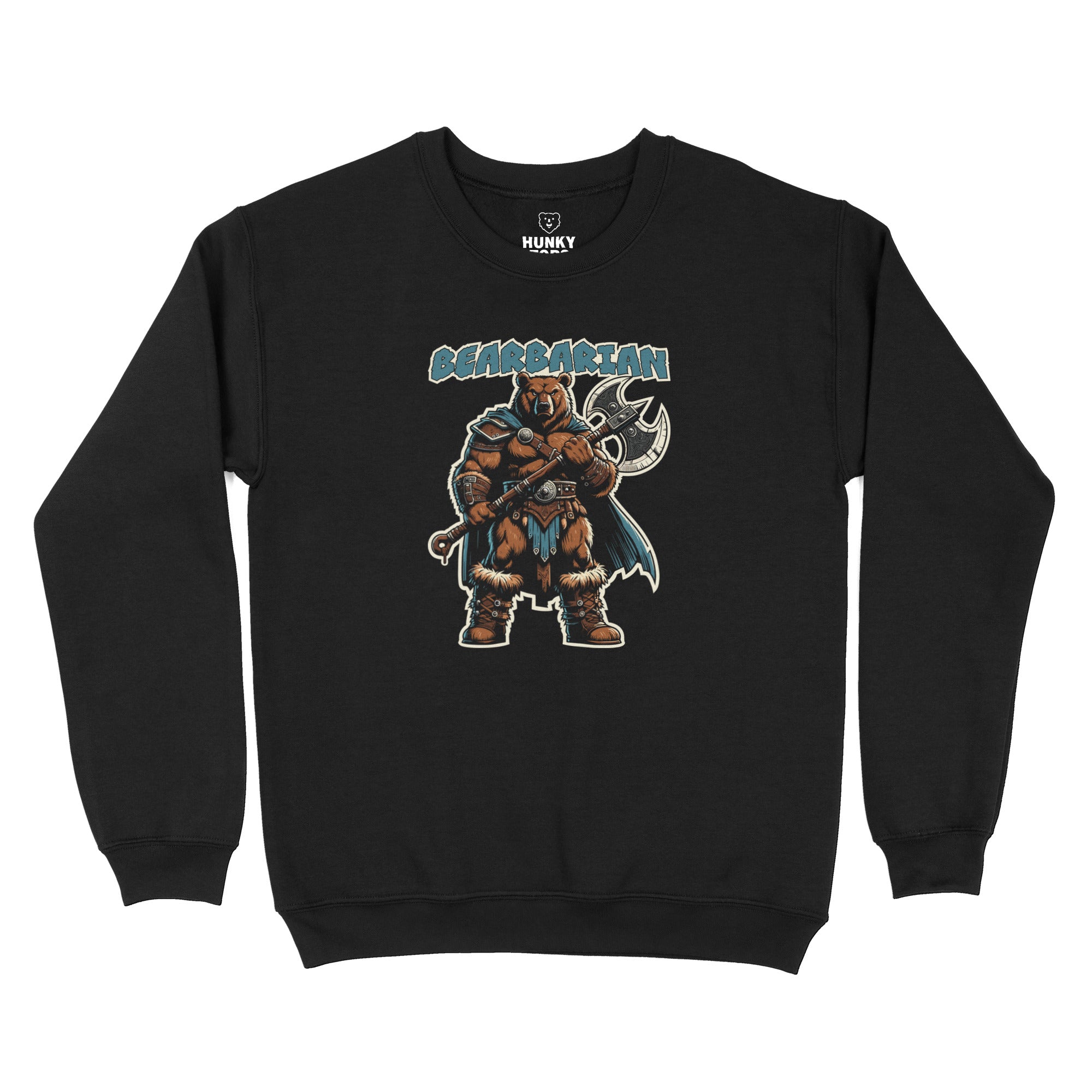Bearbarian Warrior Sweatshirt - Hunky Tops #color_Black