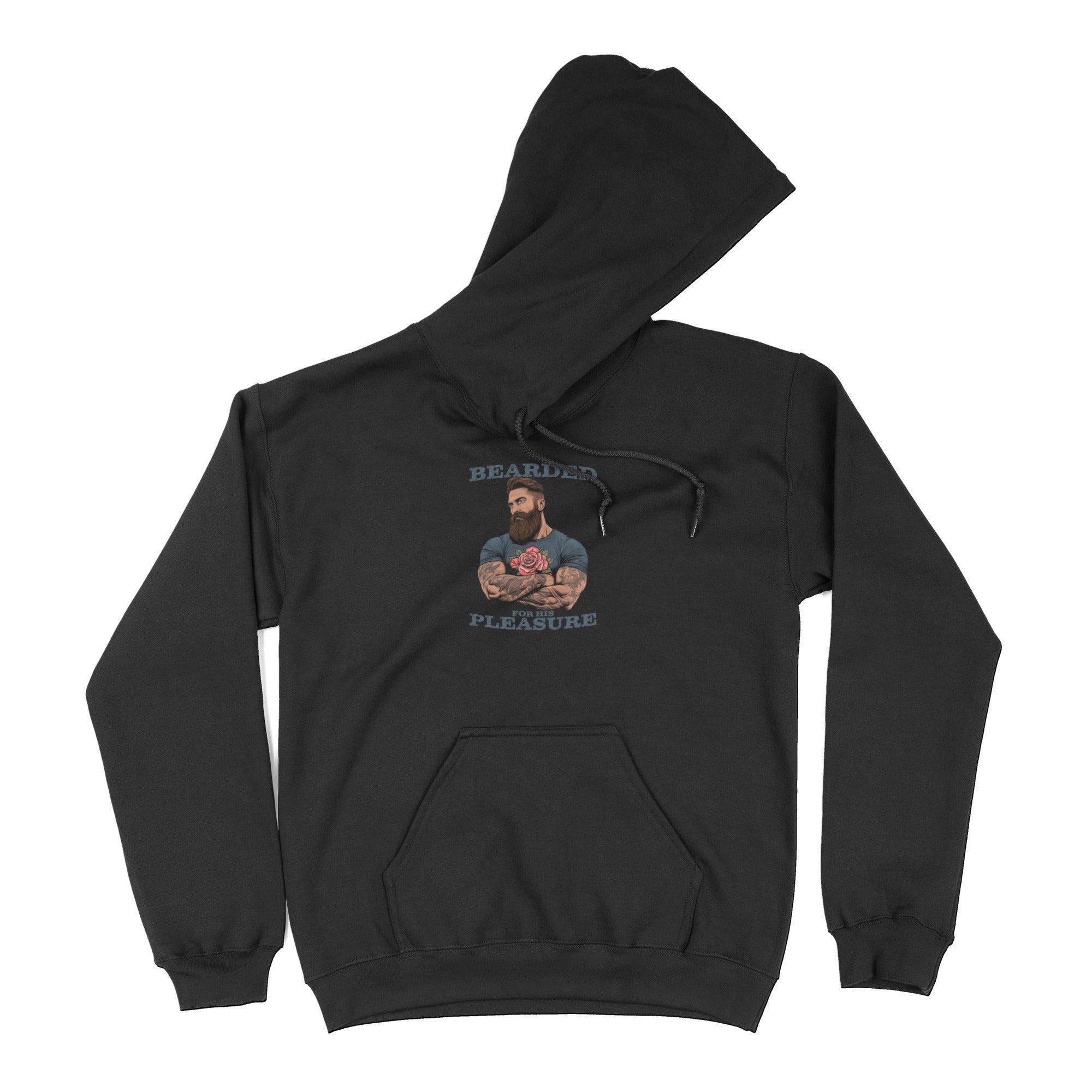 Bearded for His Pleasure Hoodie - Hunky Tops #color_Black