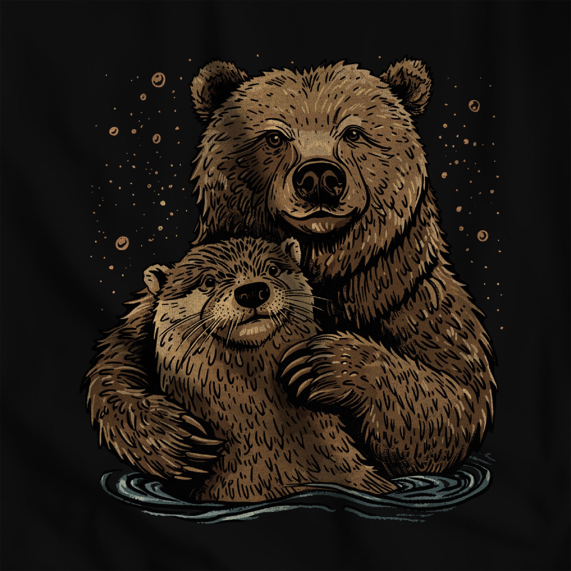 Bear + Otter Sweatshirt - Hunky Tops #color_Black