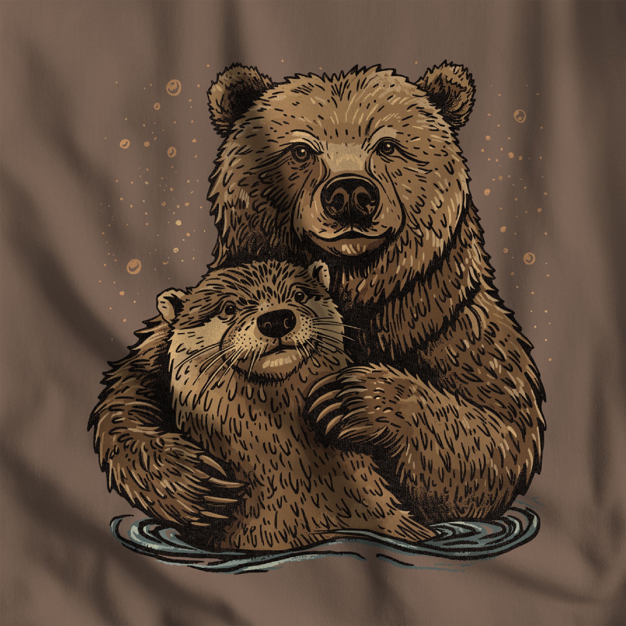 Bear + Otter Long-Sleeve T-Shirt - Hunky Tops #color_Espresso