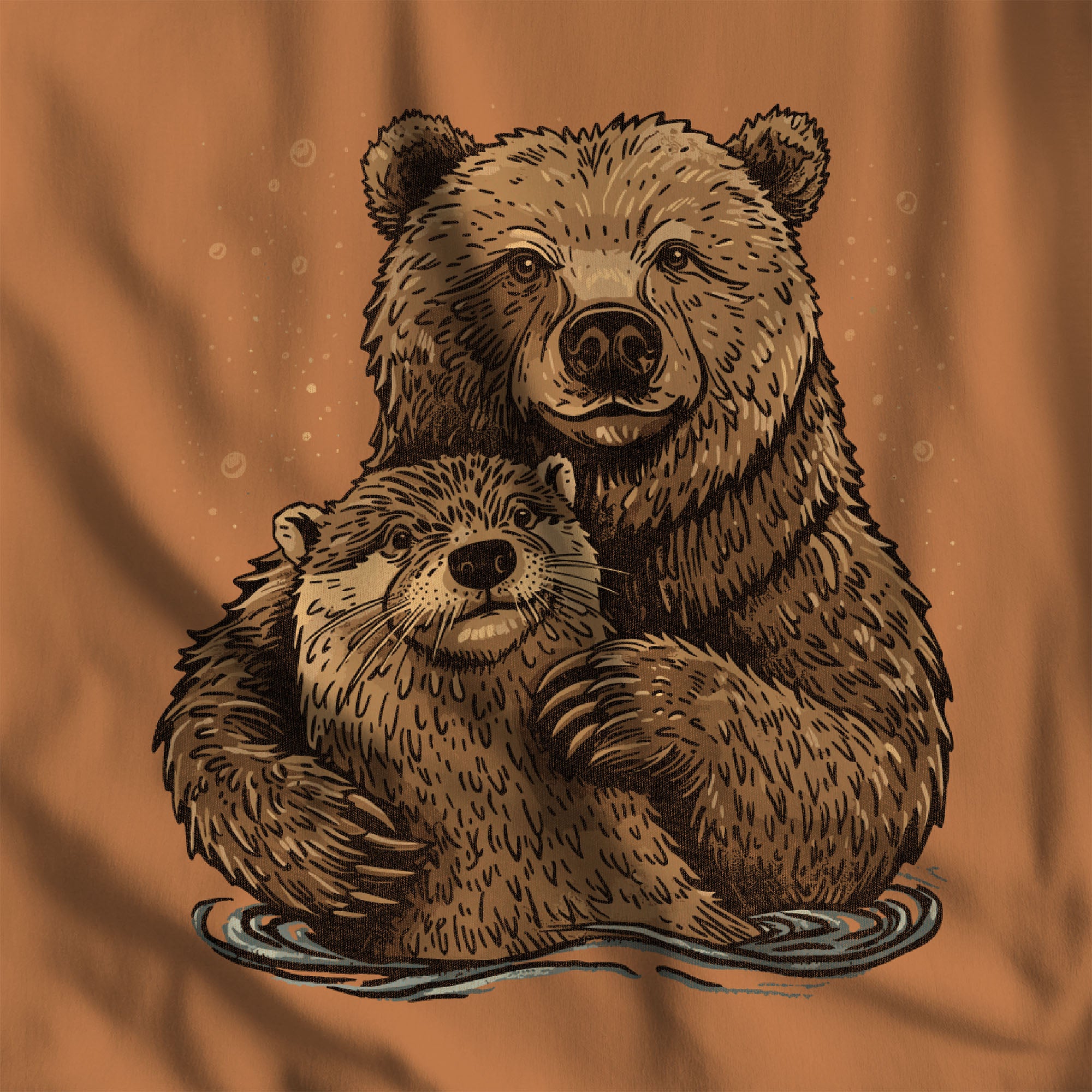Bear + Otter Long-Sleeve T-Shirt - Hunky Tops #color_Yam
