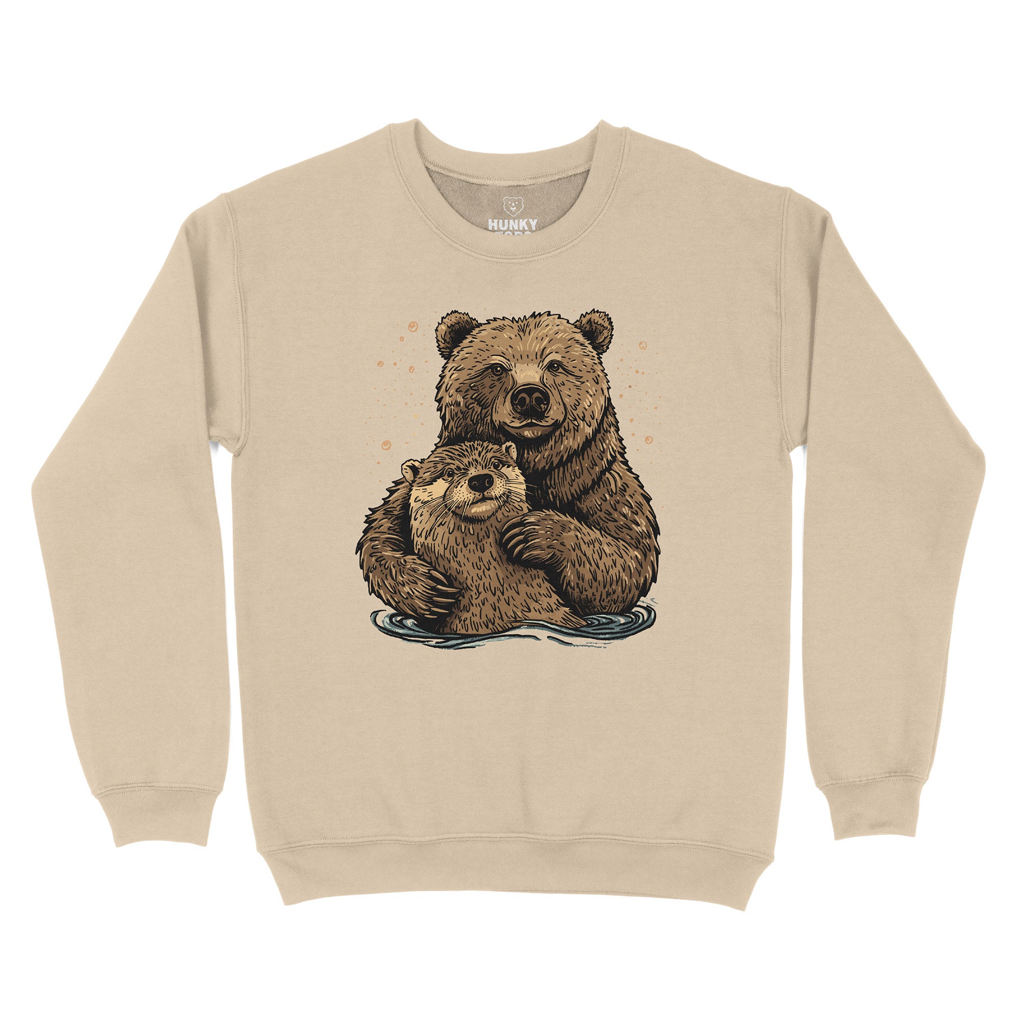 Bear + Otter Sweatshirt - Hunky Tops #color_Sand