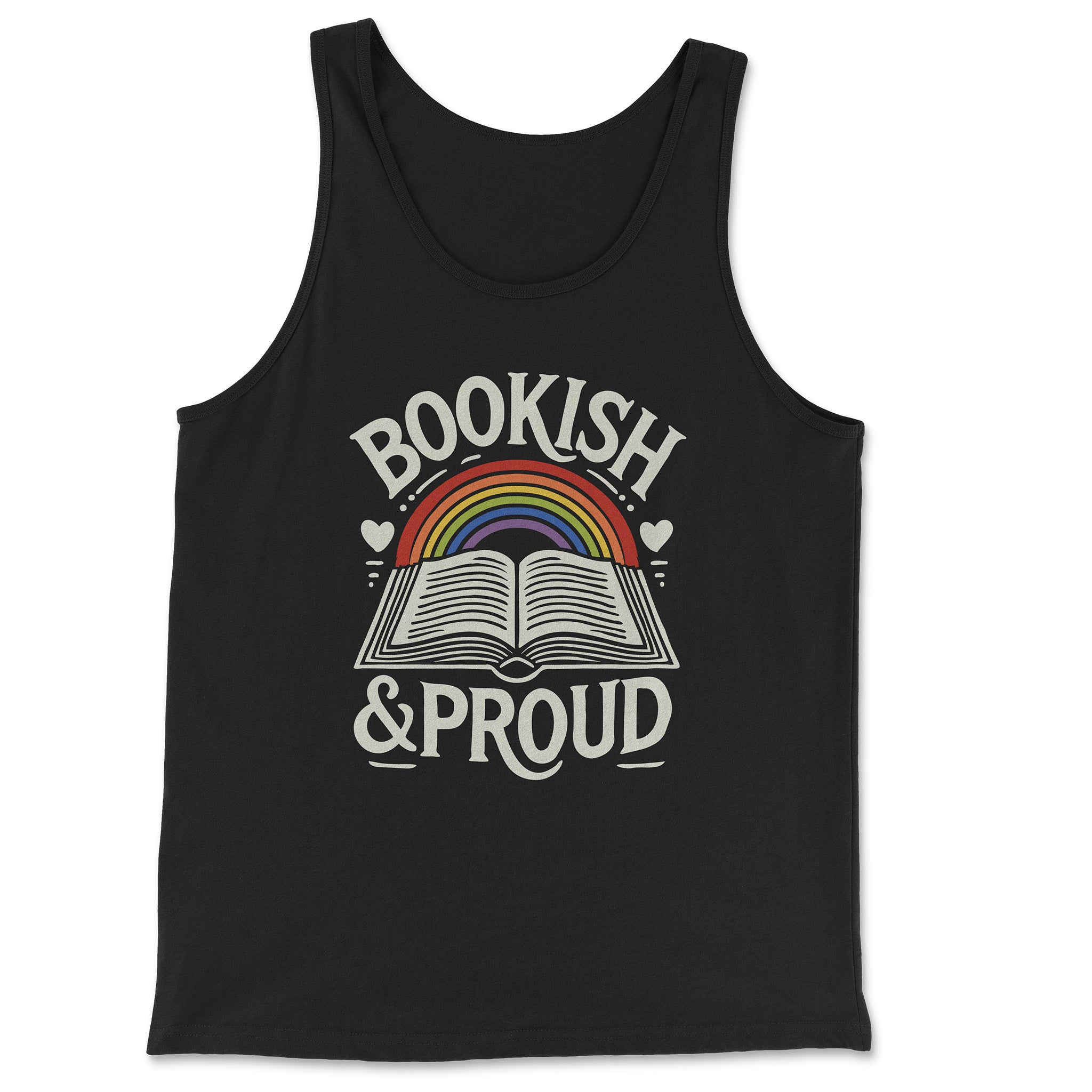 Bookish And Proud Tank Top - Hunky Tops #color_Black
