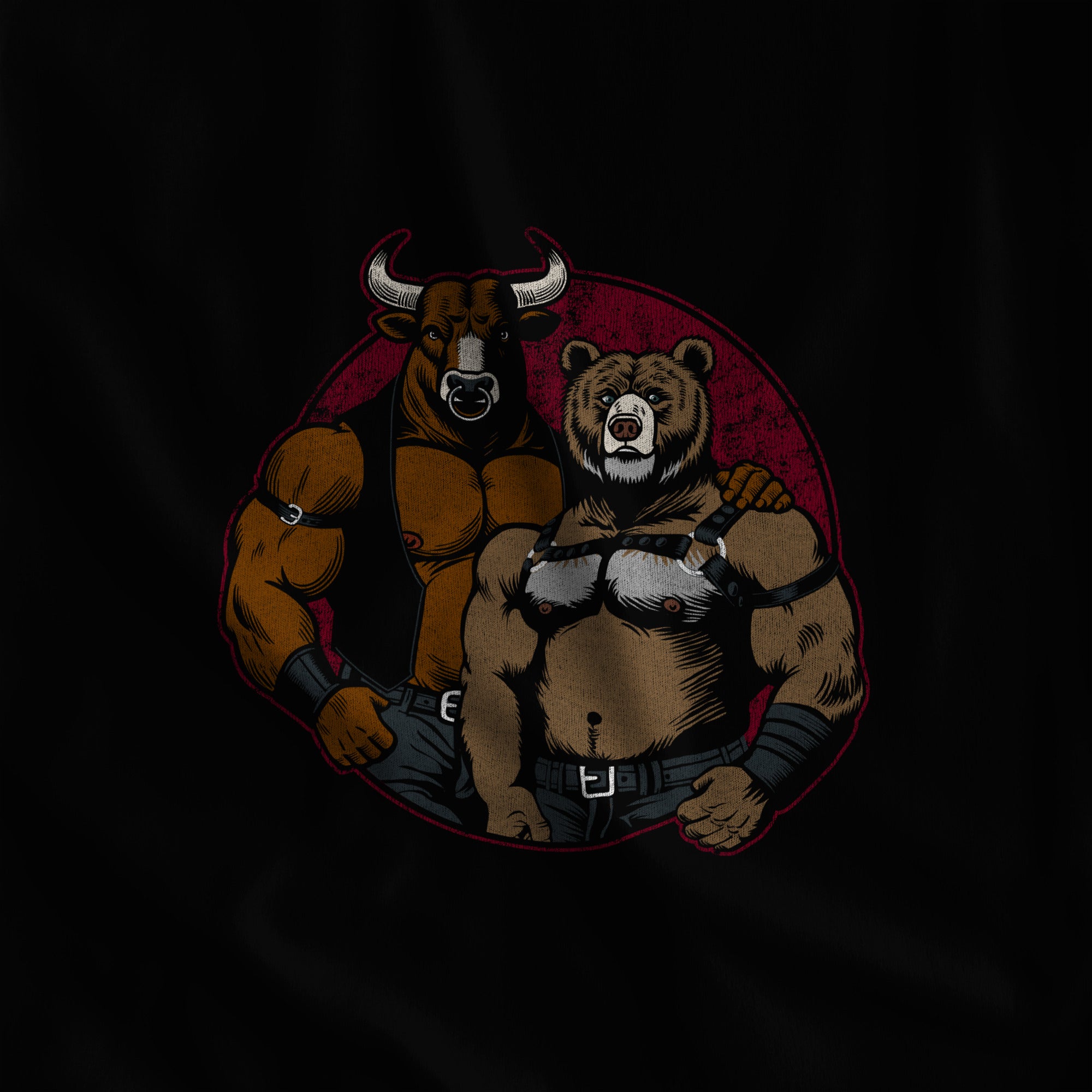 Bull + Bear Hoodie - Hunky Tops #color_Black