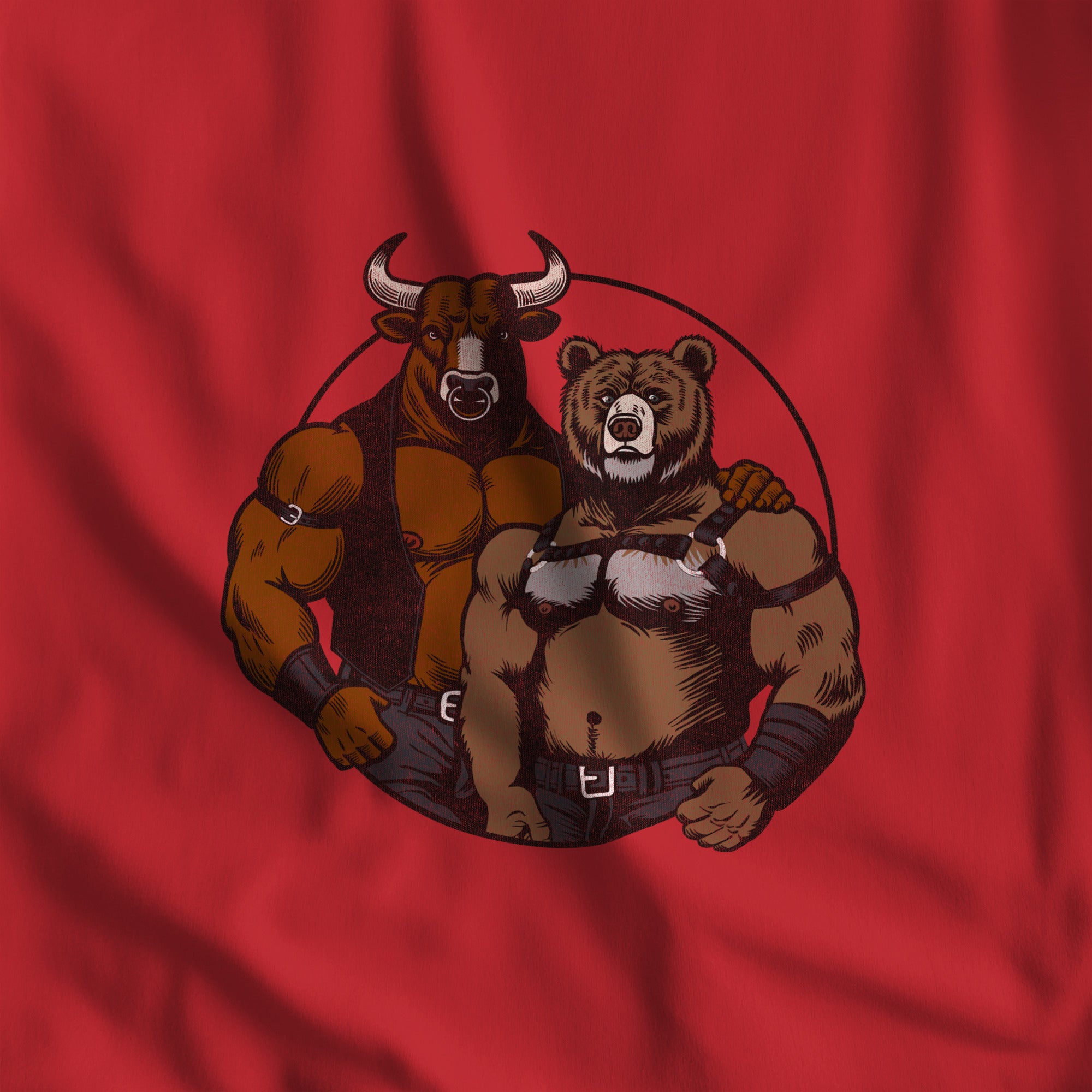 Bull + Bear Sweatshirt - Hunky Tops #color_Red