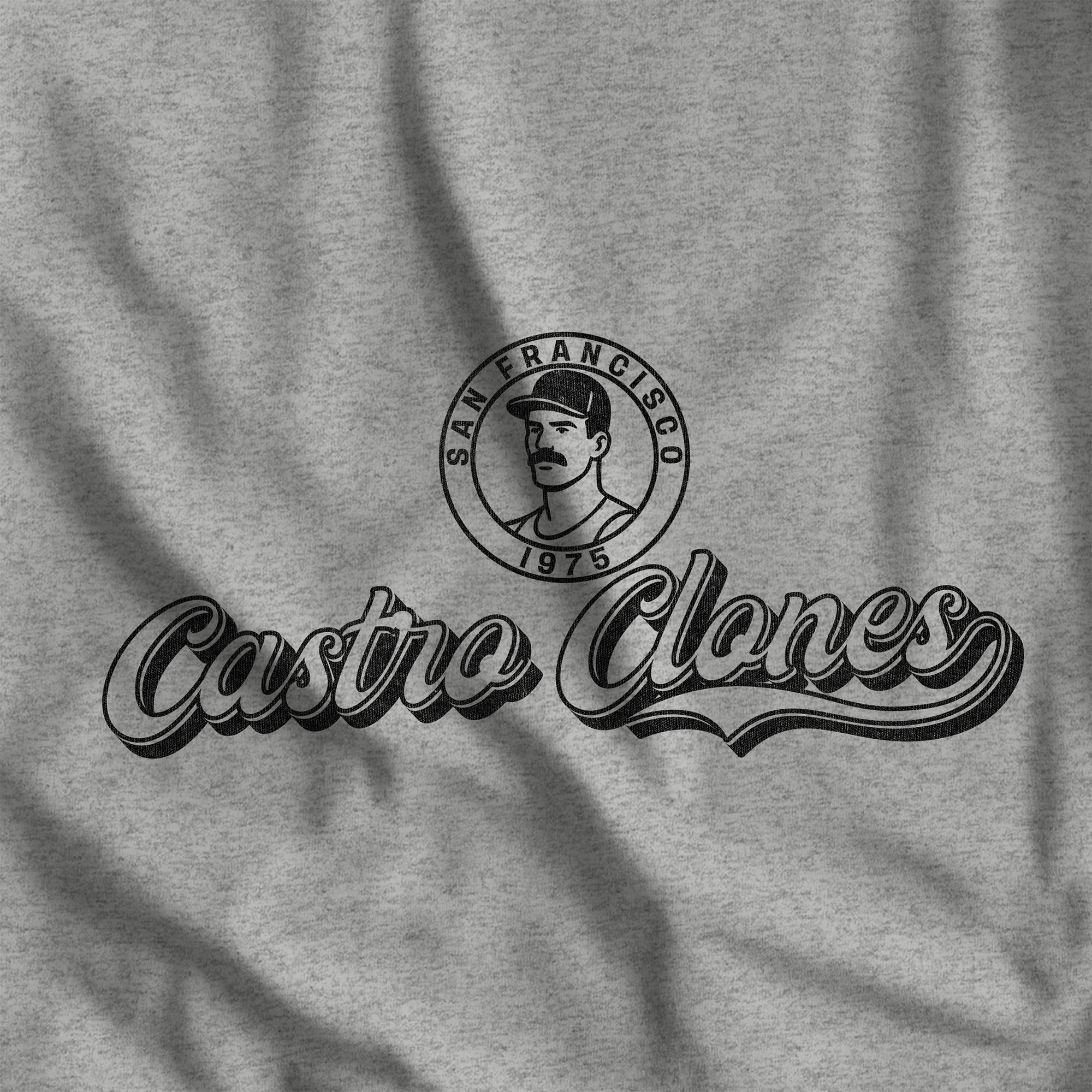 Castro Clones Gay T-Shirt - Hunky Tops #color_Athletic Heather