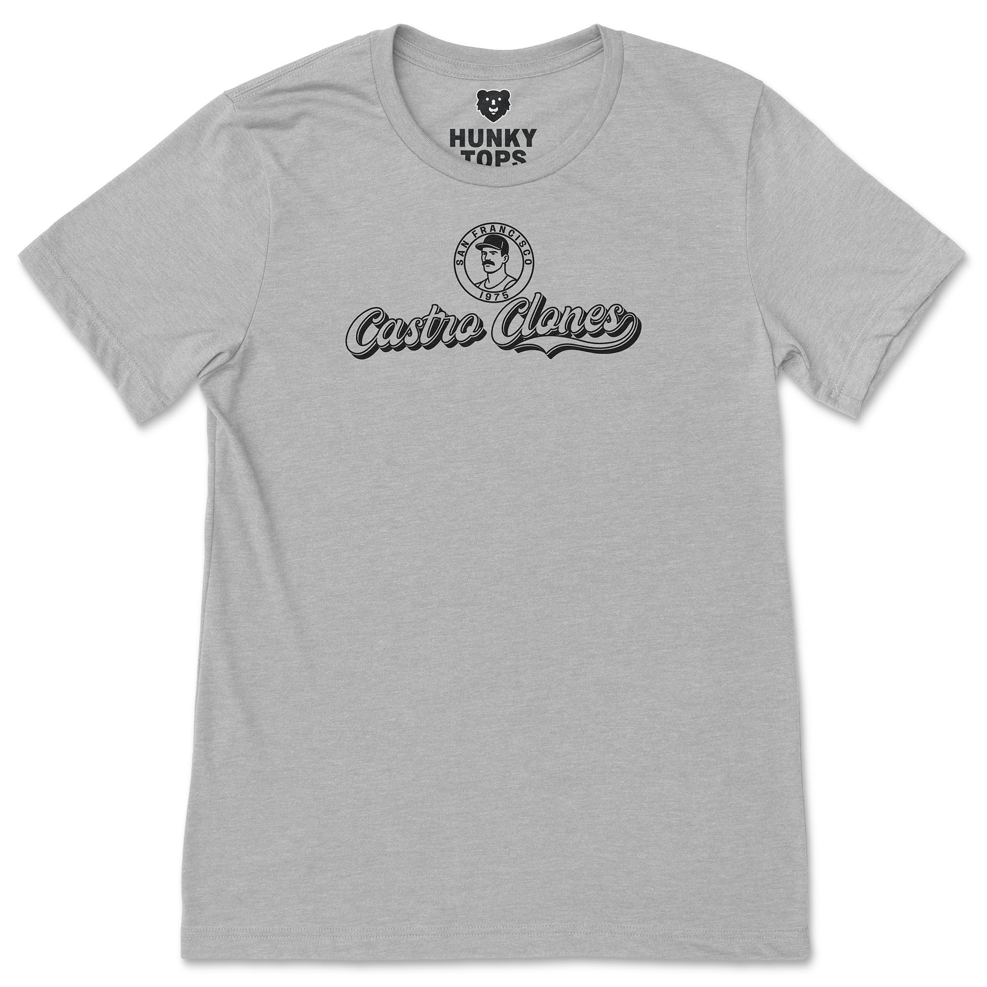Castro Clones Gay T-Shirt - Hunky Tops #color_Athletic Heather