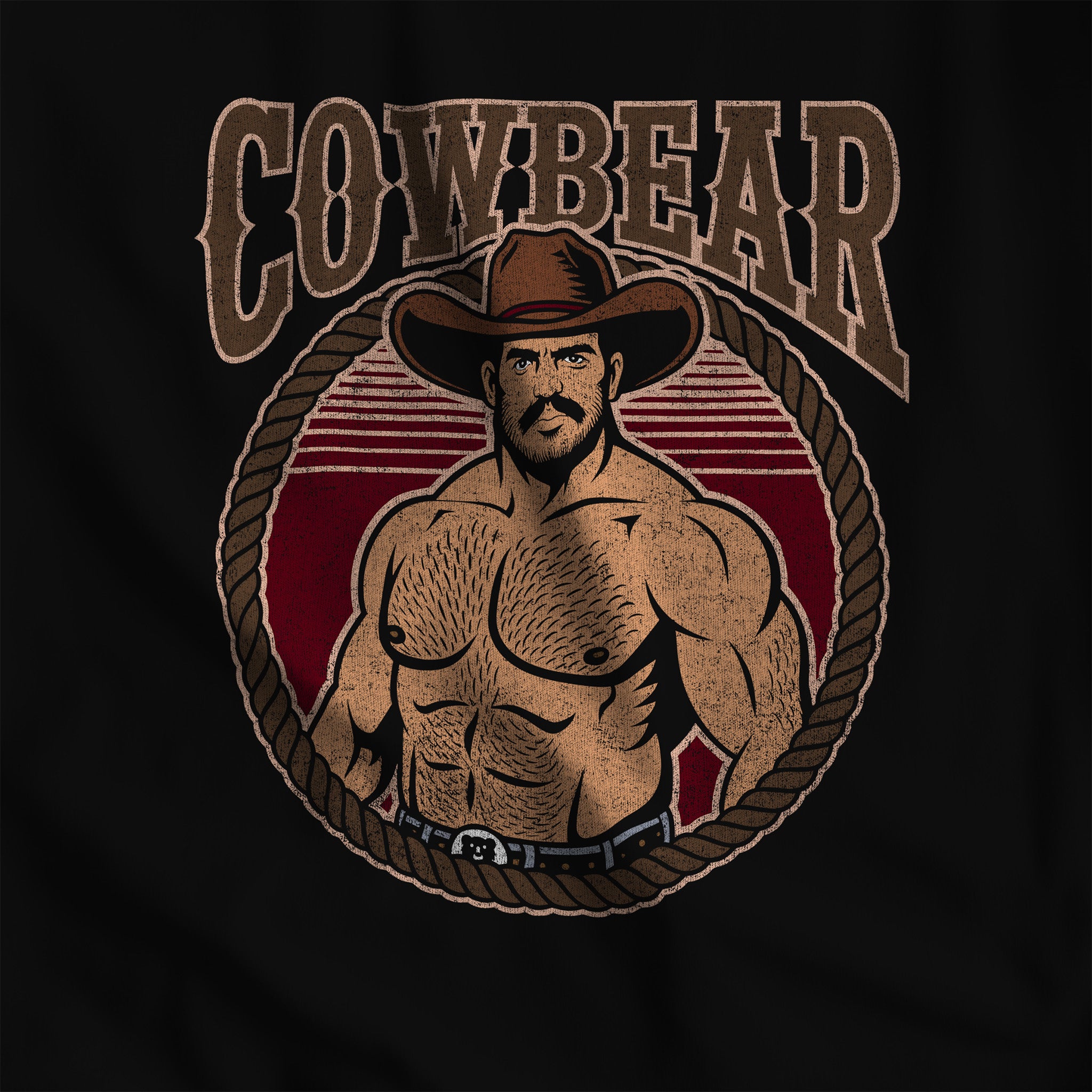 Cowbear T-Shirt - Hunky Tops #color_Black
