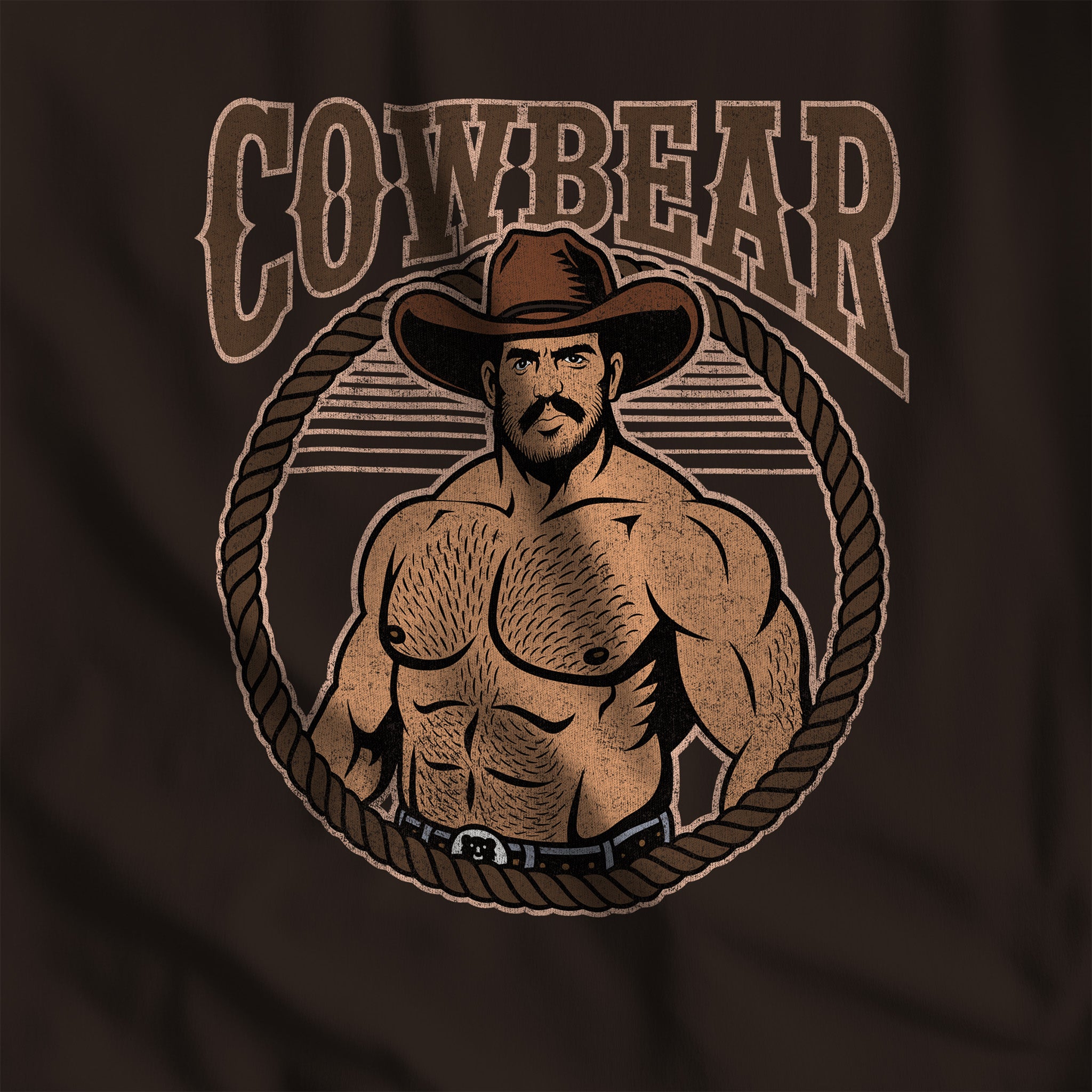 Cowbear T-Shirt - Hunky Tops #color_Brown