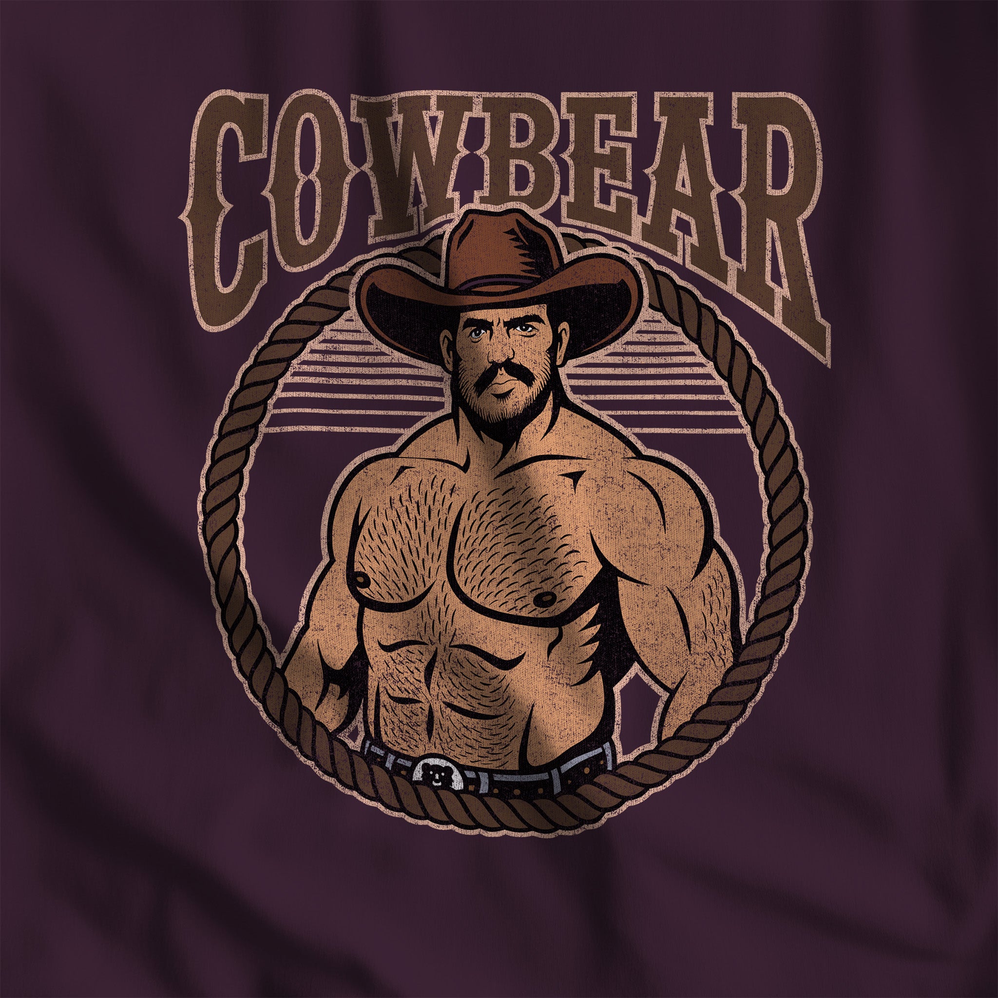 Cowbear T-Shirt - Hunky Tops #color_Oxblood Black