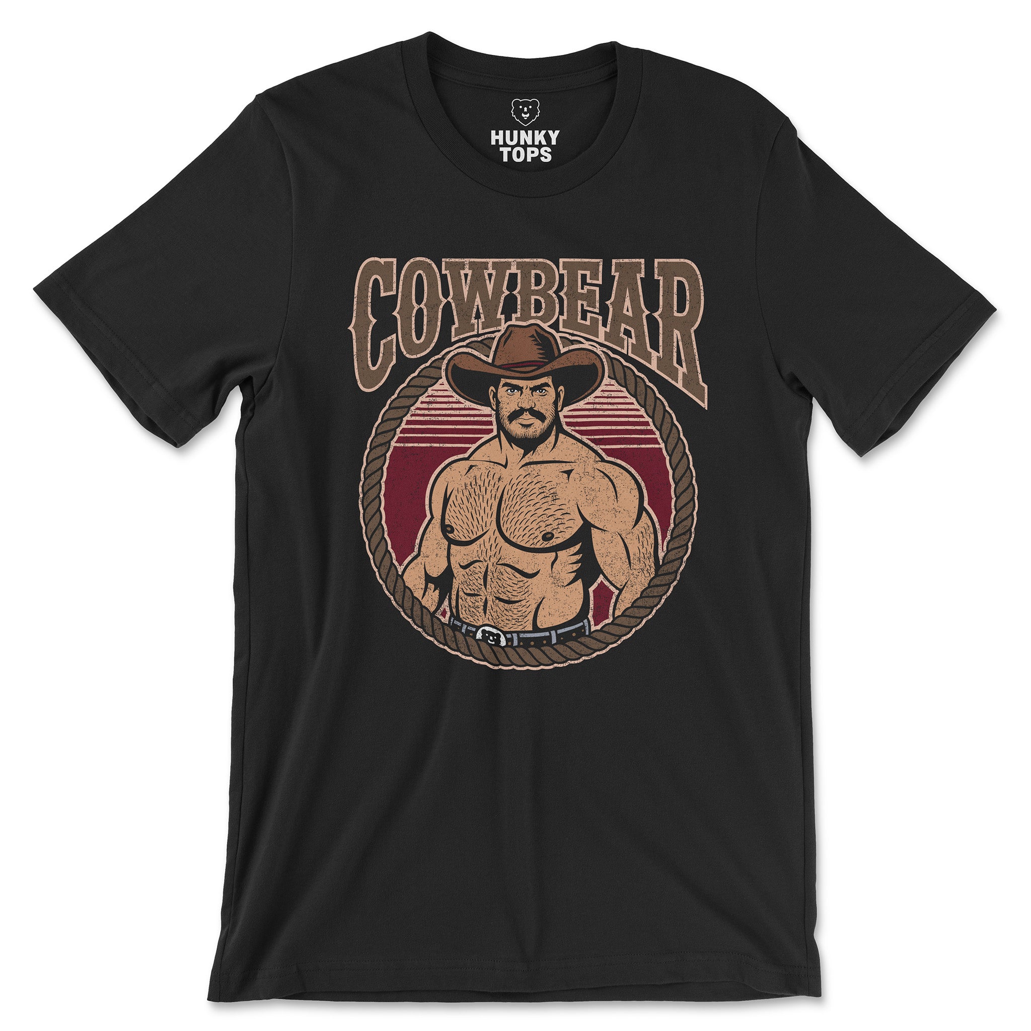 Cowbear T-Shirt - Hunky Tops #color_Black