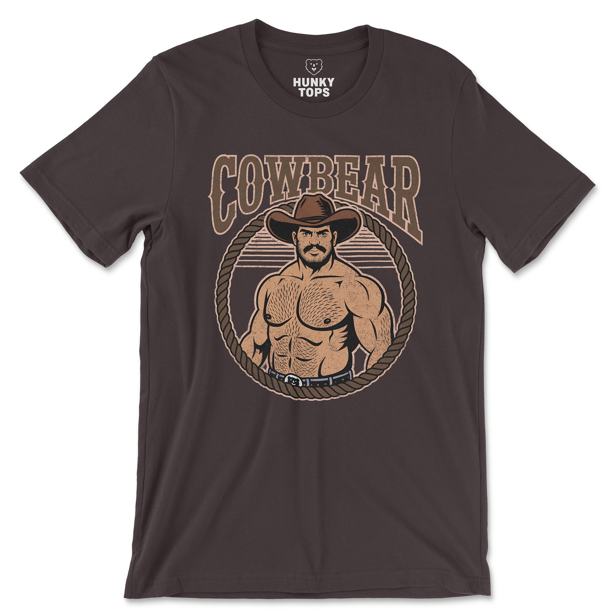 Cowbear T-Shirt - Hunky Tops #color_Brown