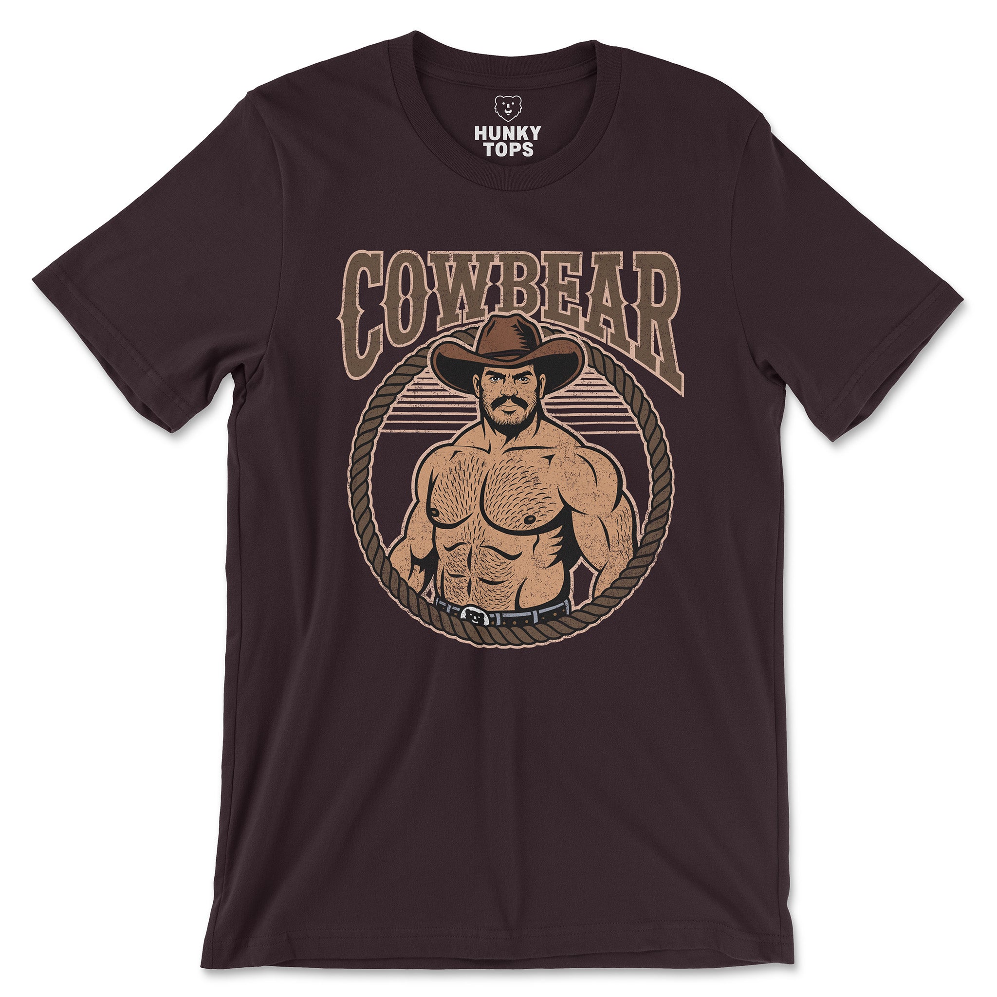 Cowbear T-Shirt - Hunky Tops #color_Oxblood Black