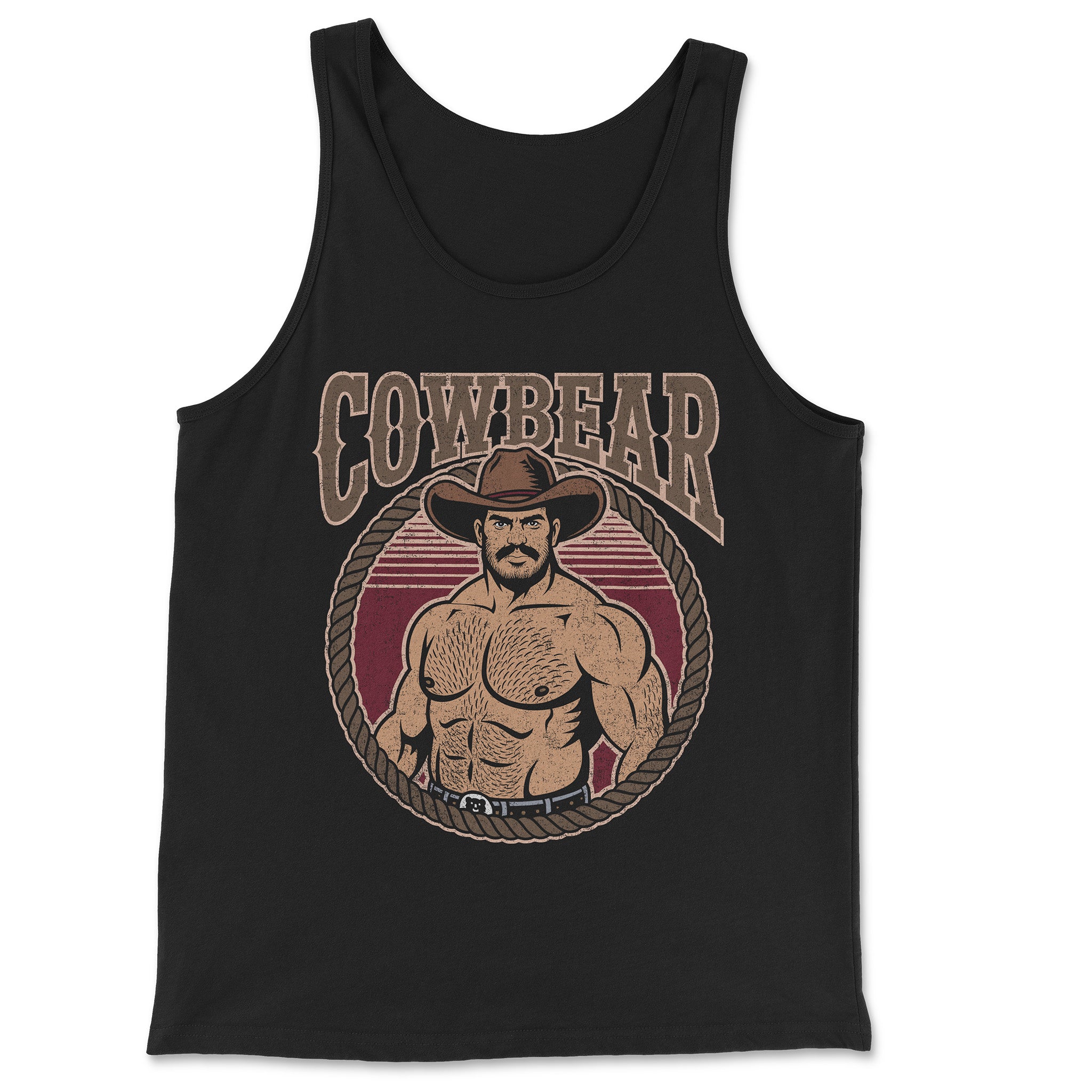 Cowbear Tank Top - Hunky Tops #color_Black
