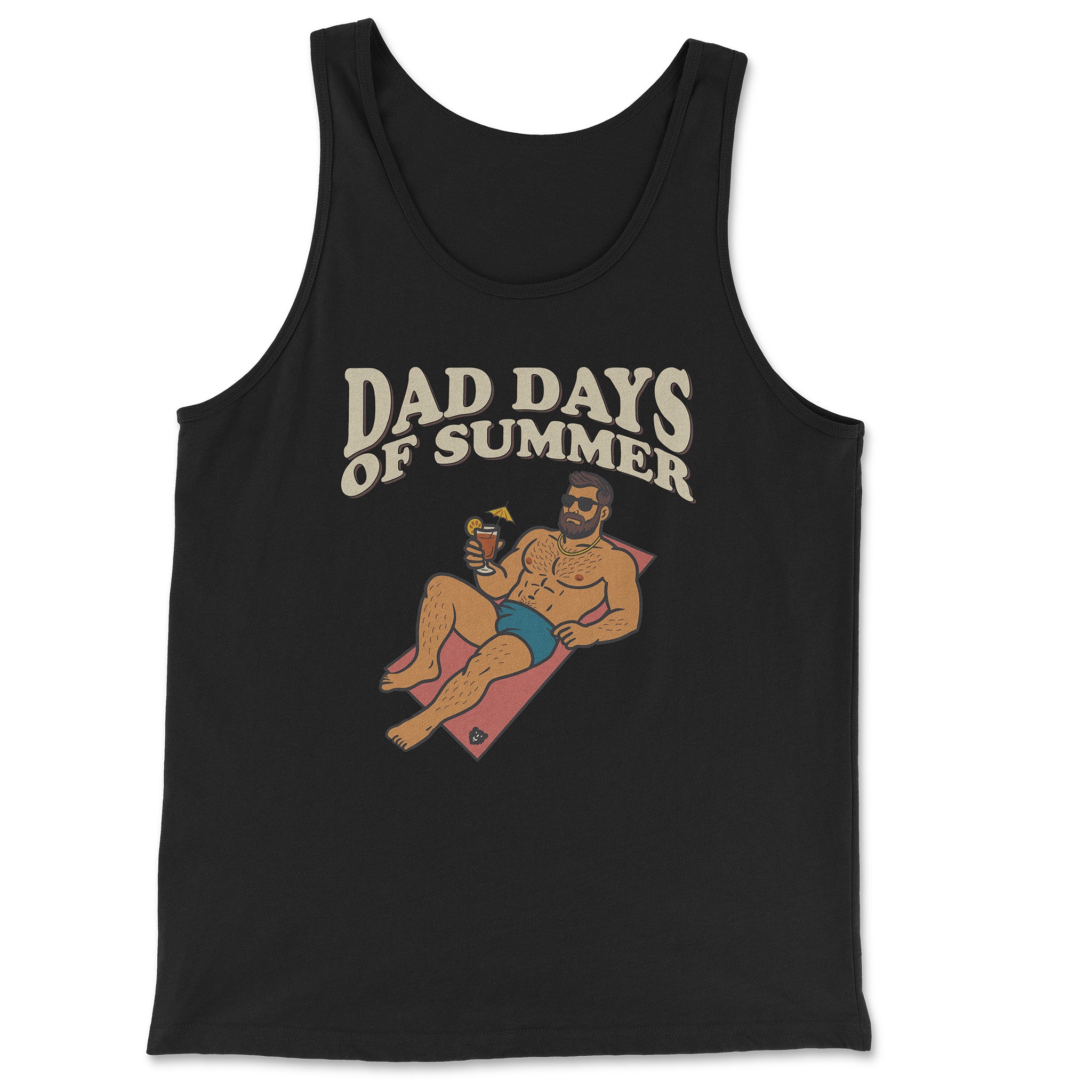 Dad Days of Summer Tank Top - Hunky Tops #color_Black