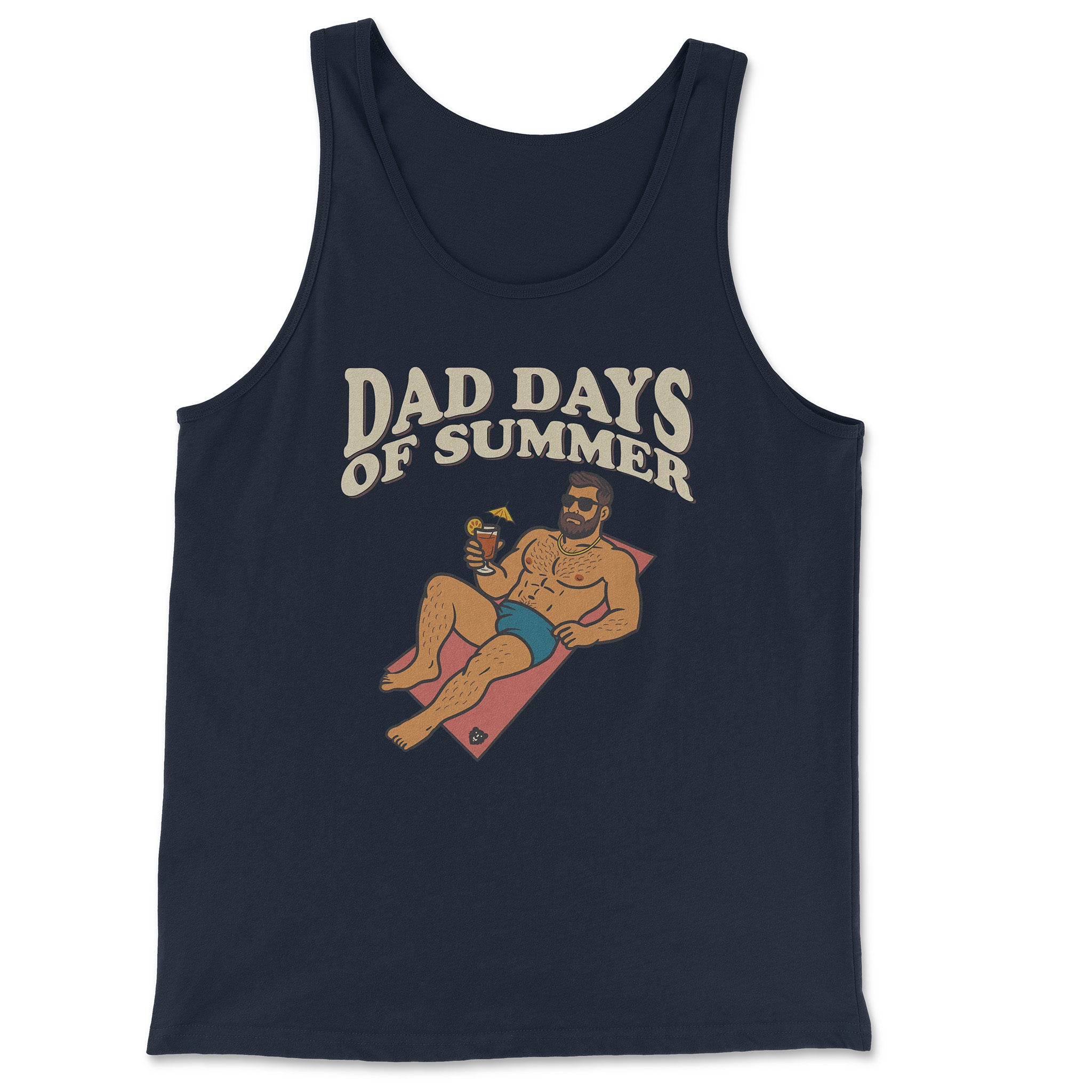 Dad Days of Summer Tank Top - Hunky Tops #color_Navy