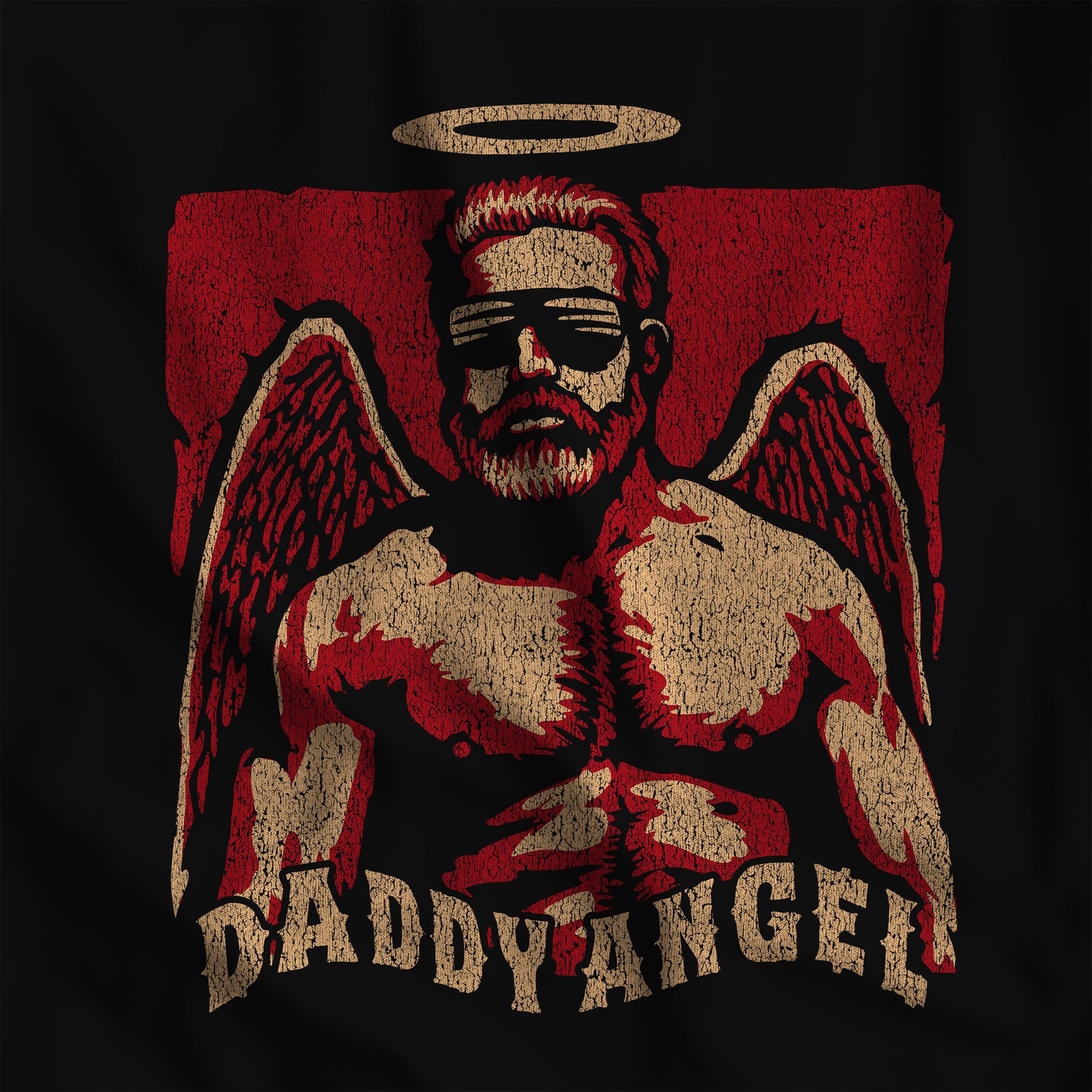 Daddy Angel T-Shirt - Hunky Tops #color_Black