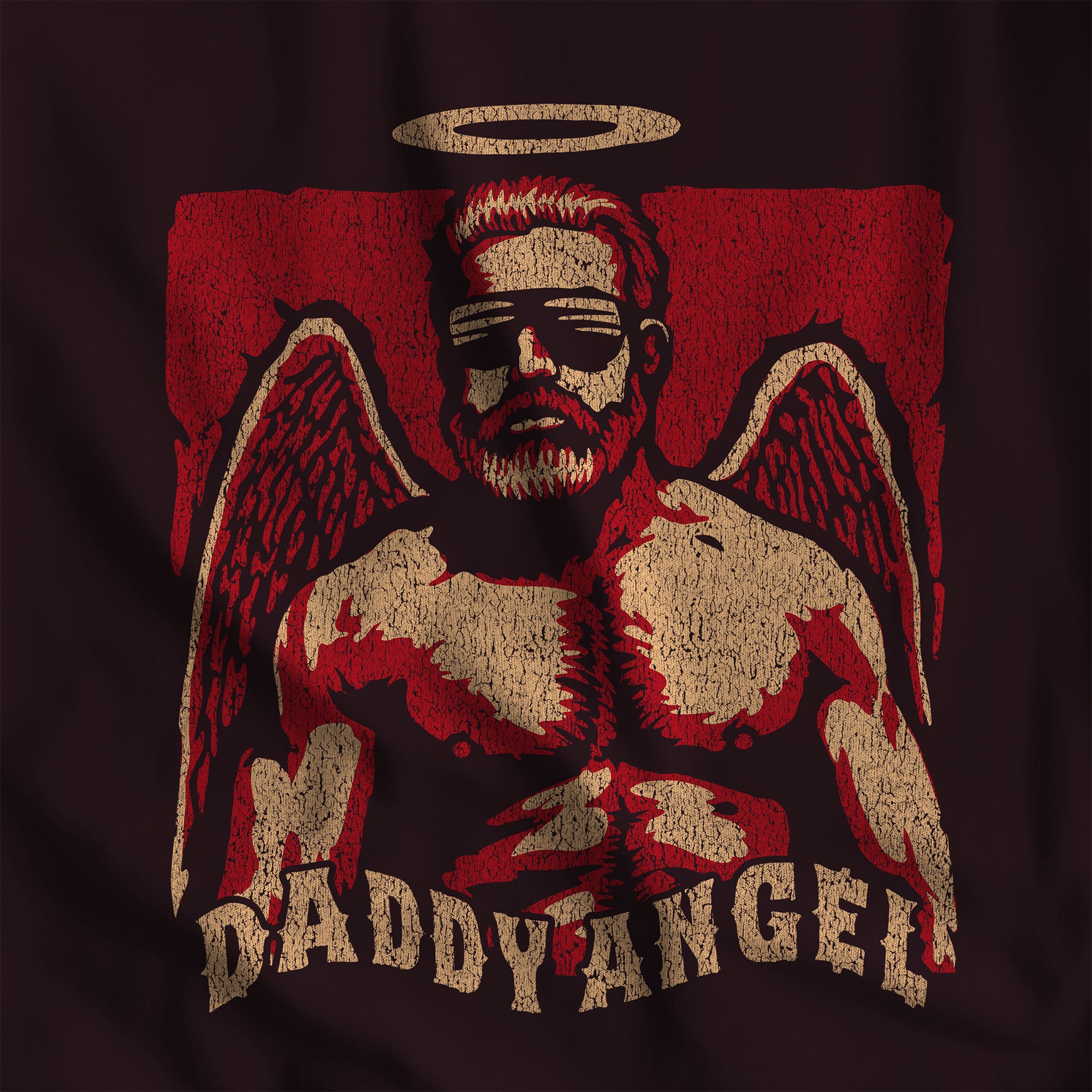 Daddy Angel T-Shirt - Hunky Tops #color_Oxblood Black