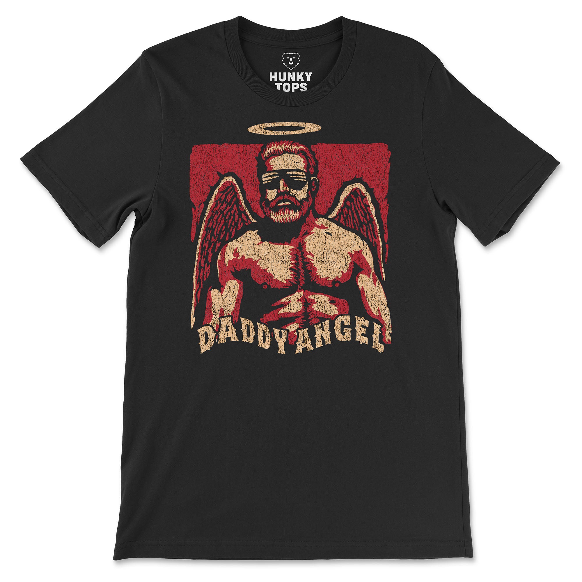 Daddy Angel T-Shirt - Hunky Tops #color_Black