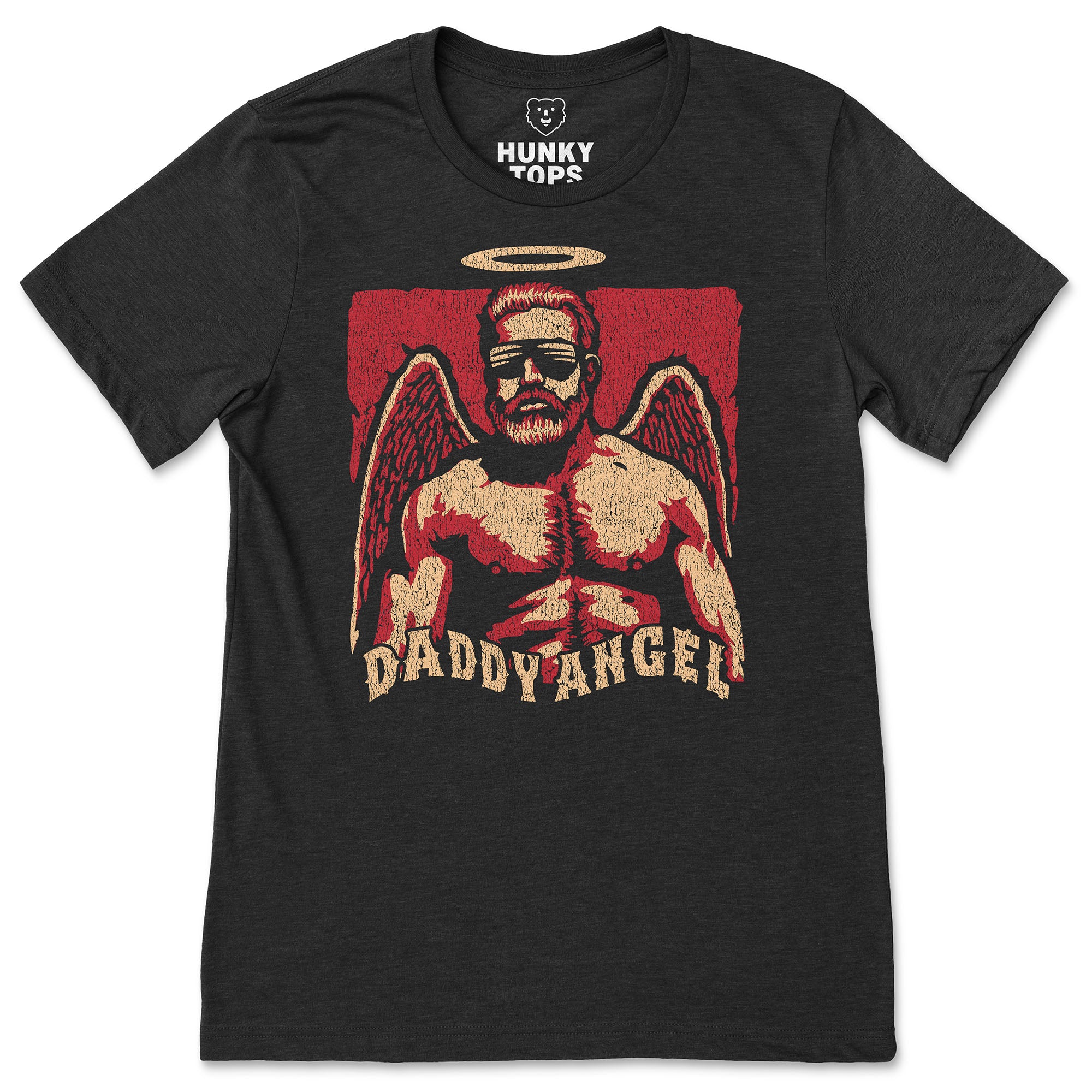 Daddy Angel T-Shirt - Hunky Tops #color_Black Heather