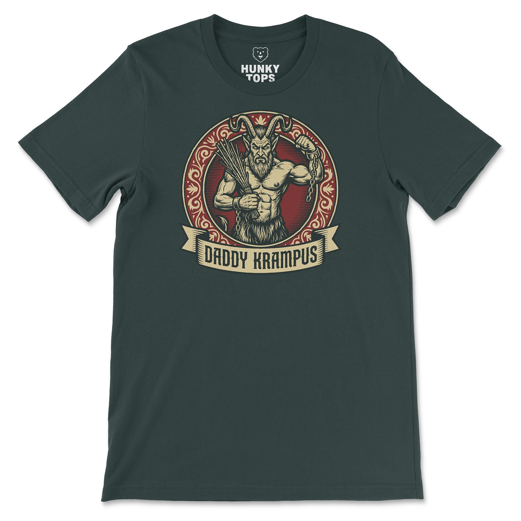 Daddy Krampus T-Shirt - Hunky Tops #color_Forest