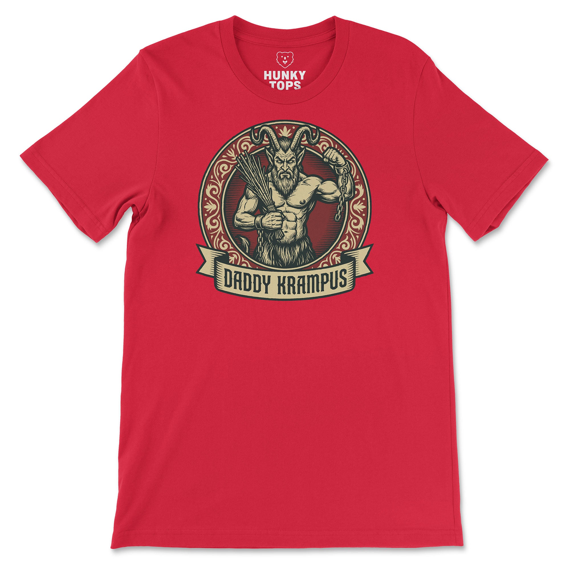 Daddy Krampus T-Shirt - Hunky Tops #color_Red
