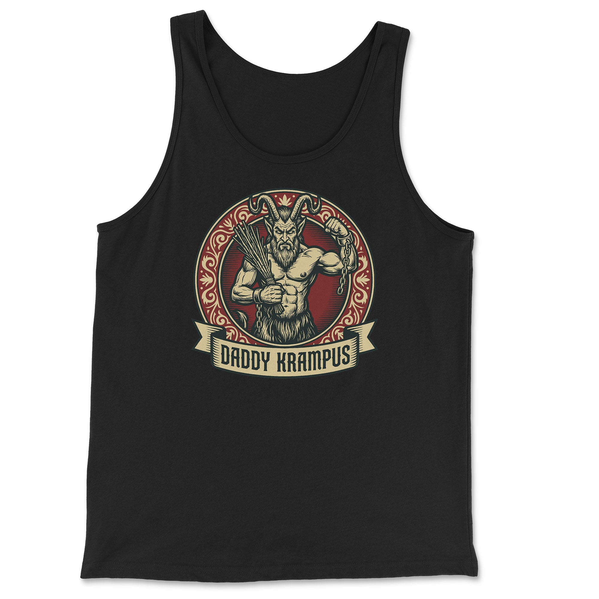 Daddy Krampus Tank Top - Hunky Tops #color_Black