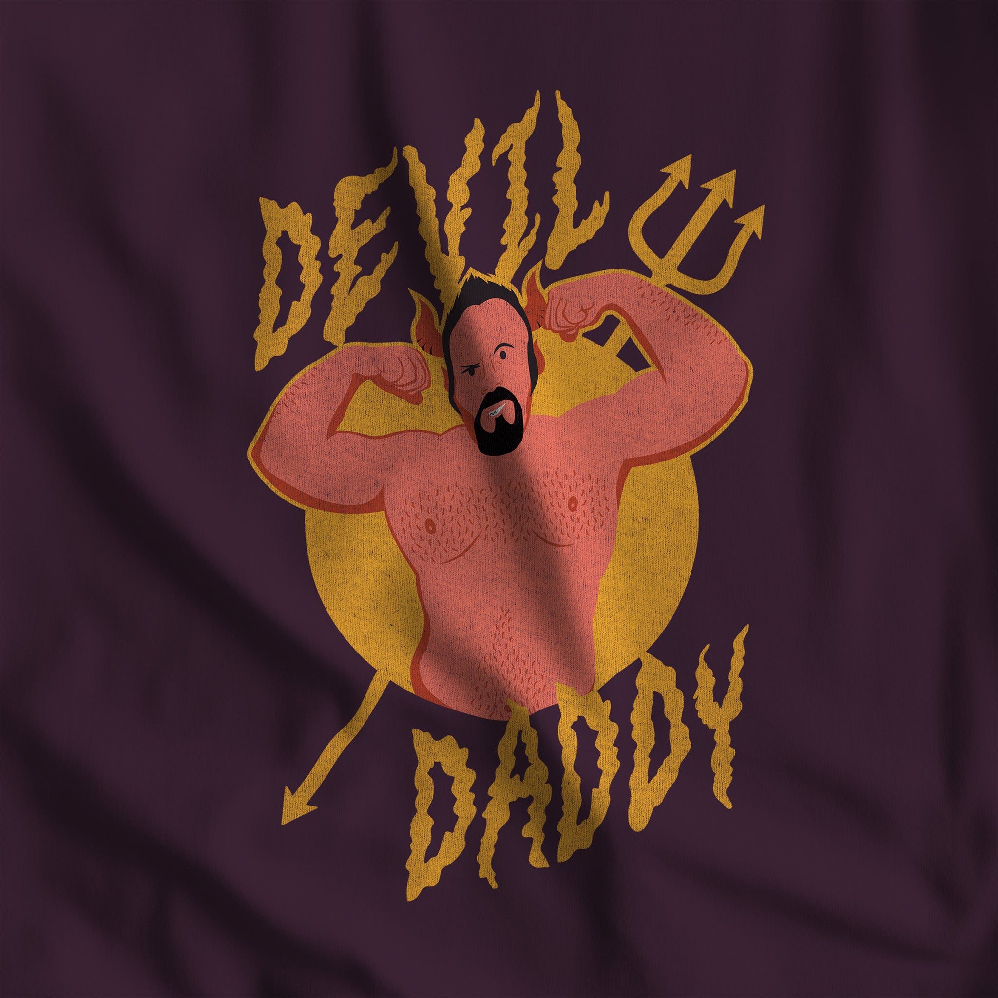 Devil Daddy T-Shirt - Hunky Tops #color_Oxblood Black