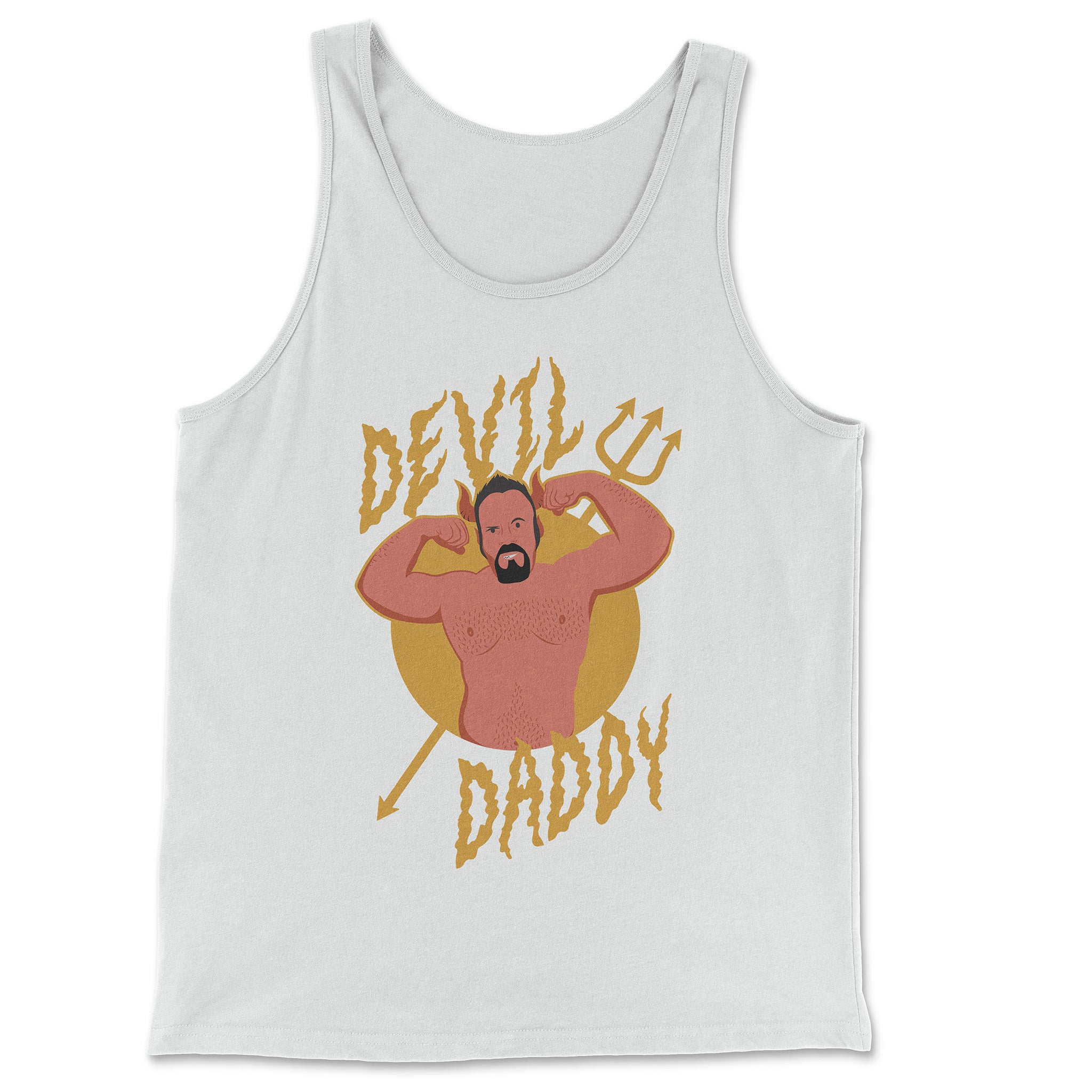 Devil Daddy Tank Top - Hunky Tops #color_White