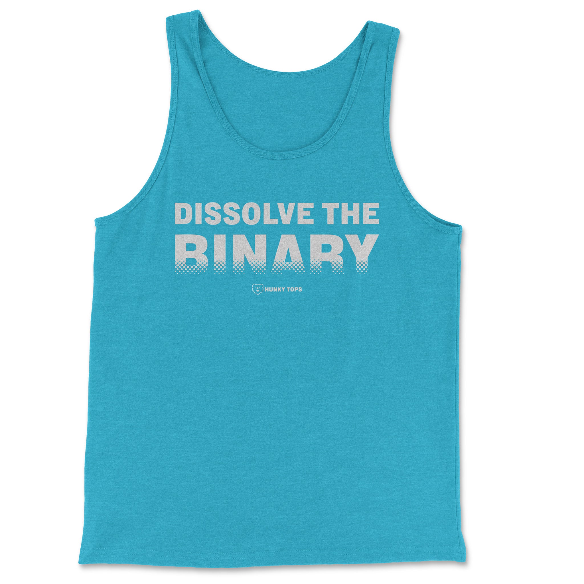 Dissolve the Binary Tank Top - Hunky Tops #color_Aqua TriBlend