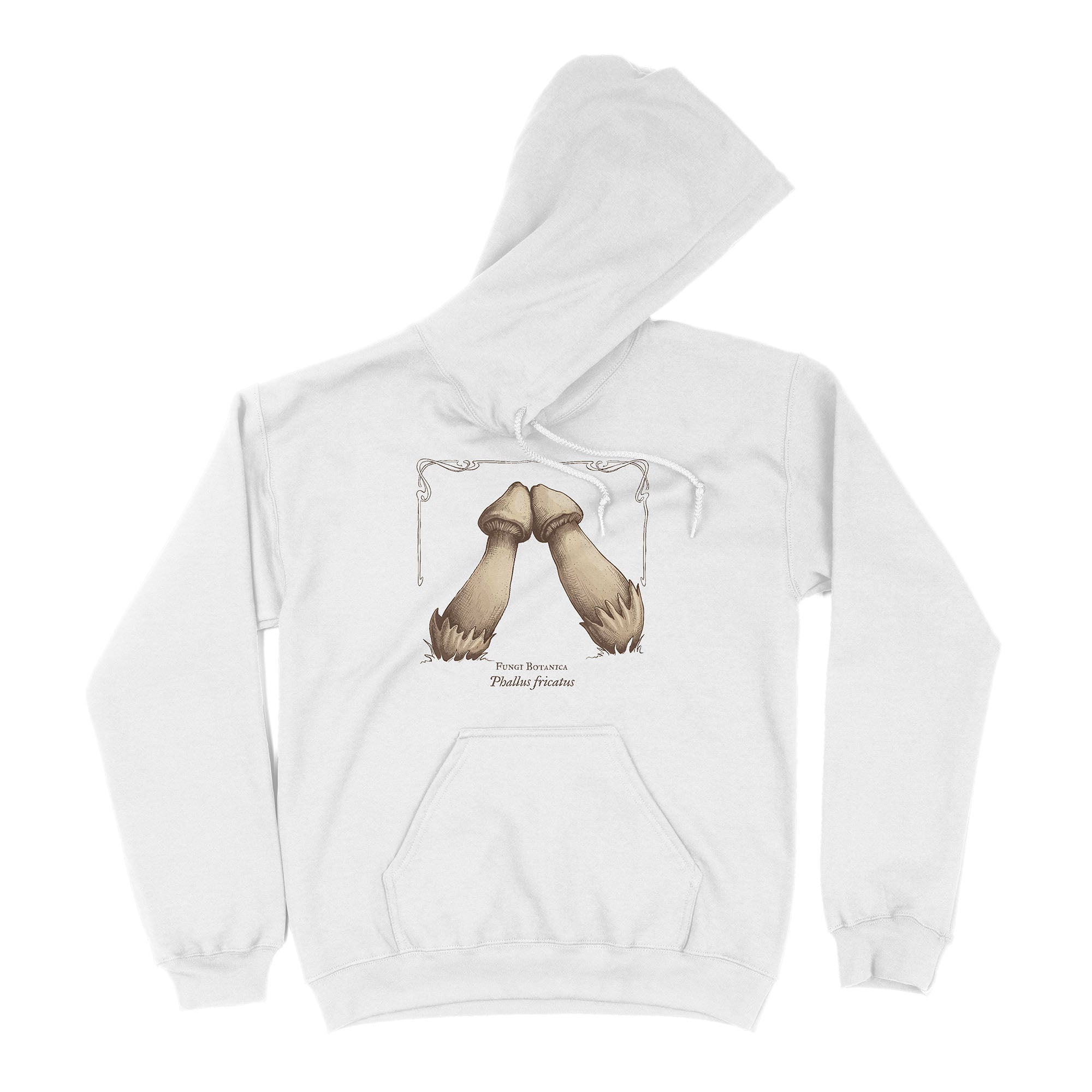 Rubbing Mushrooms Hoodie - Hunky Tops #color_White