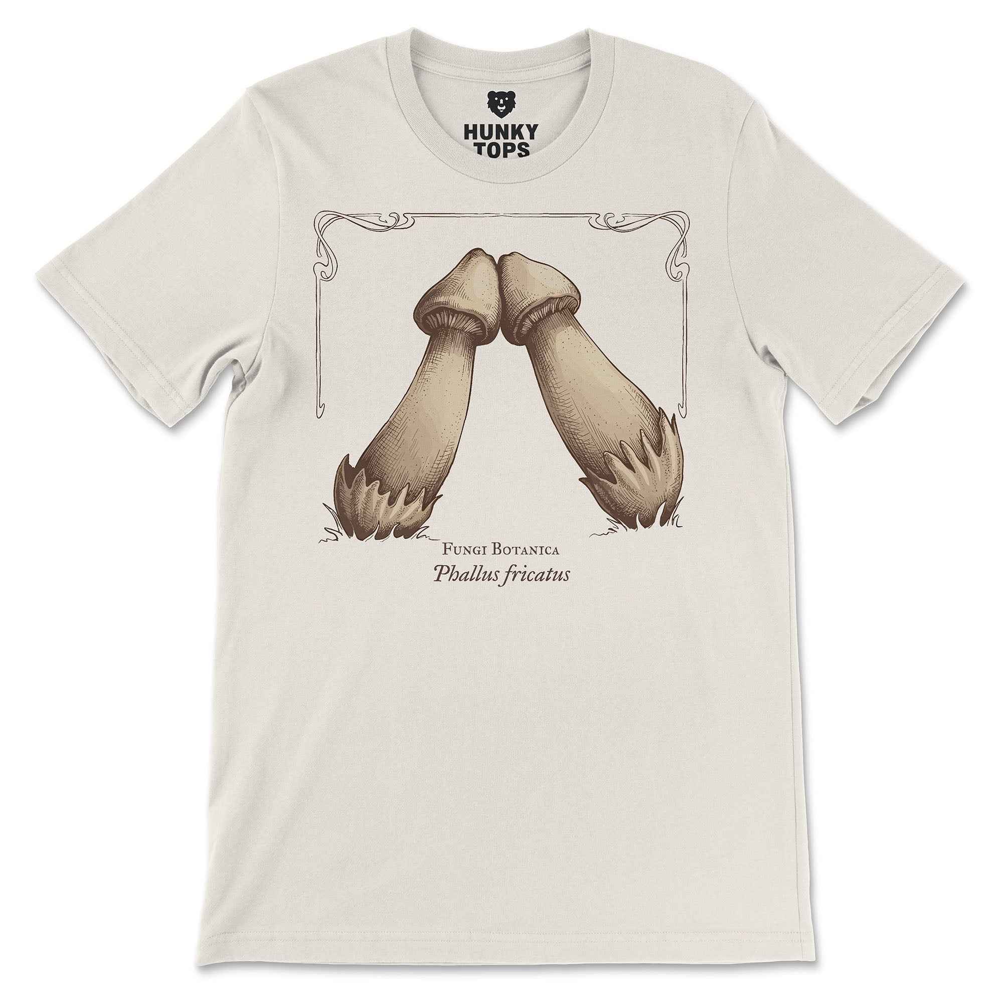 Rubbing Mushrooms T-Shirt - Hunky Tops #color_Natural