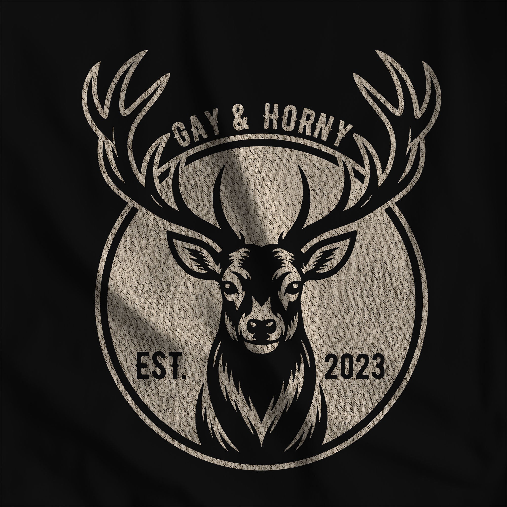 Gay And Horny T-Shirt - Hunky Tops #color_Black