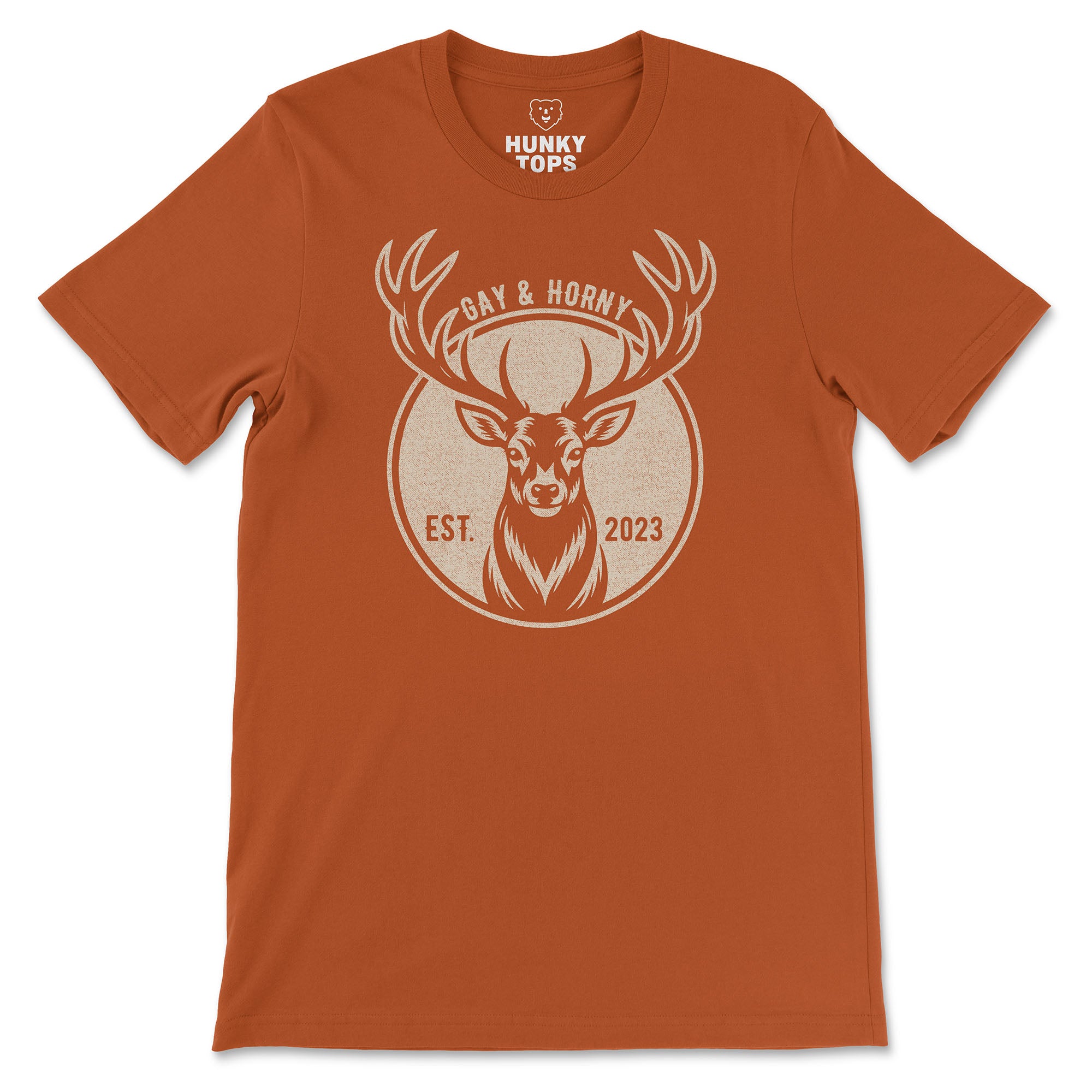 Gay And Horny T-Shirt - Hunky Tops #color_Autumn