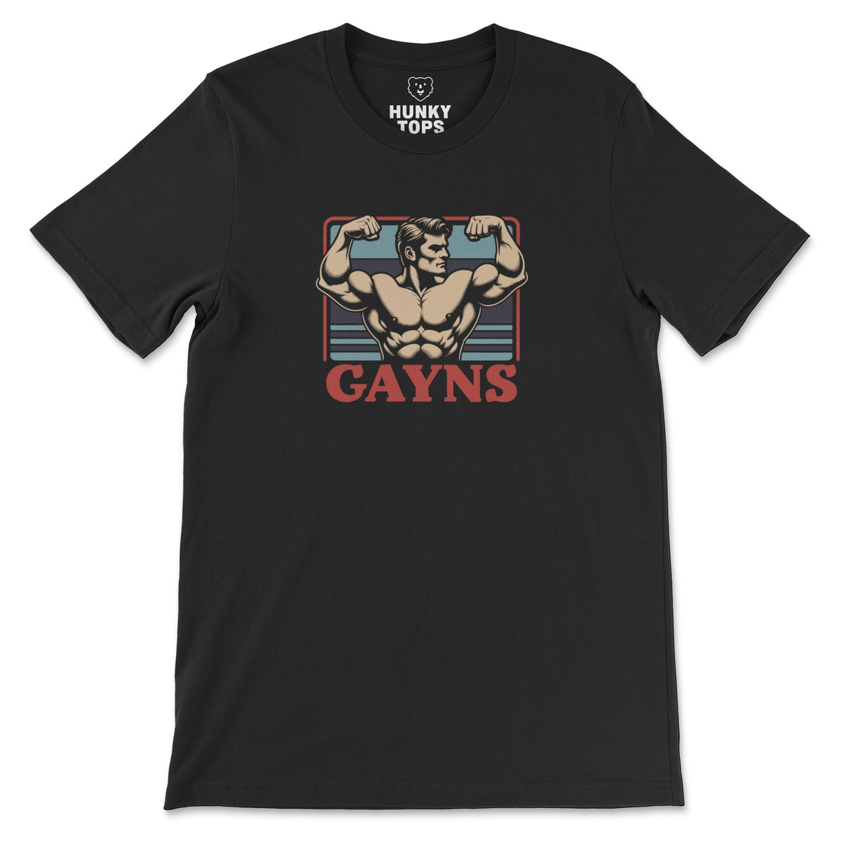 Gayns Powerlift Tee – Showcase Your Strength - Hunky Tops #color_Black