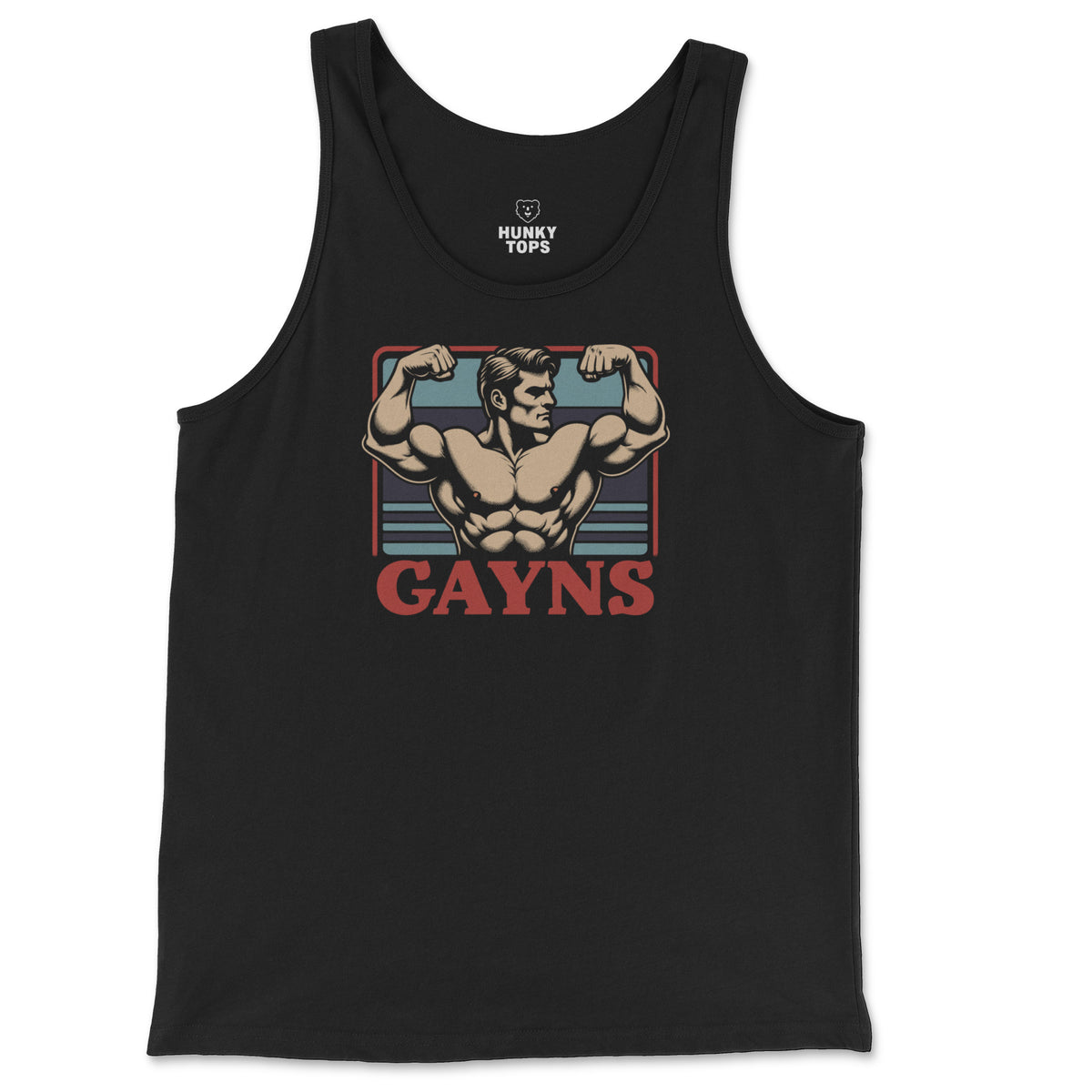 Gayns Muscle Tank – Flex Your Pride - Hunky Tops #color_Black