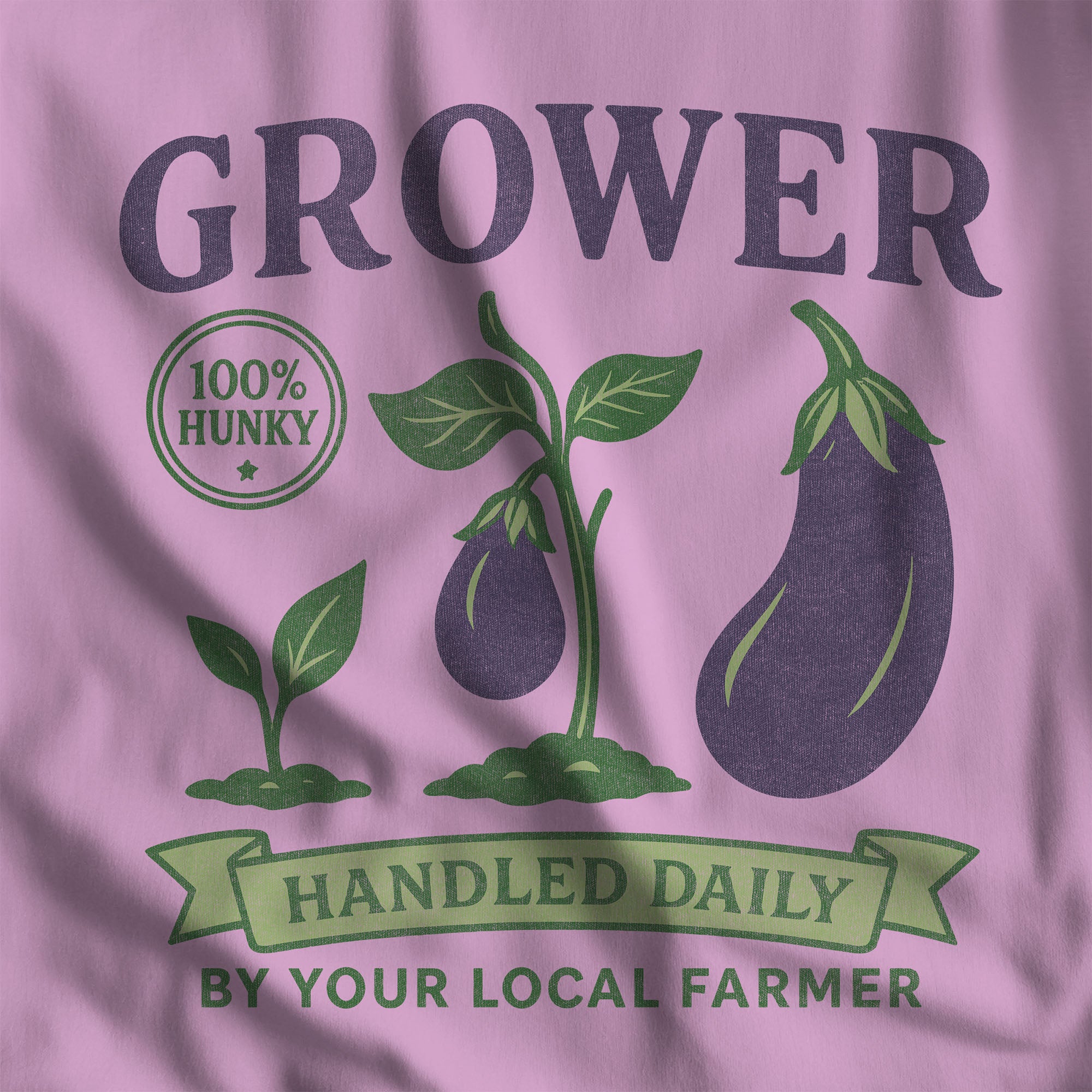 Grower Vintage Eggplant T-Shirt - Hunky Tops #color_Lilac