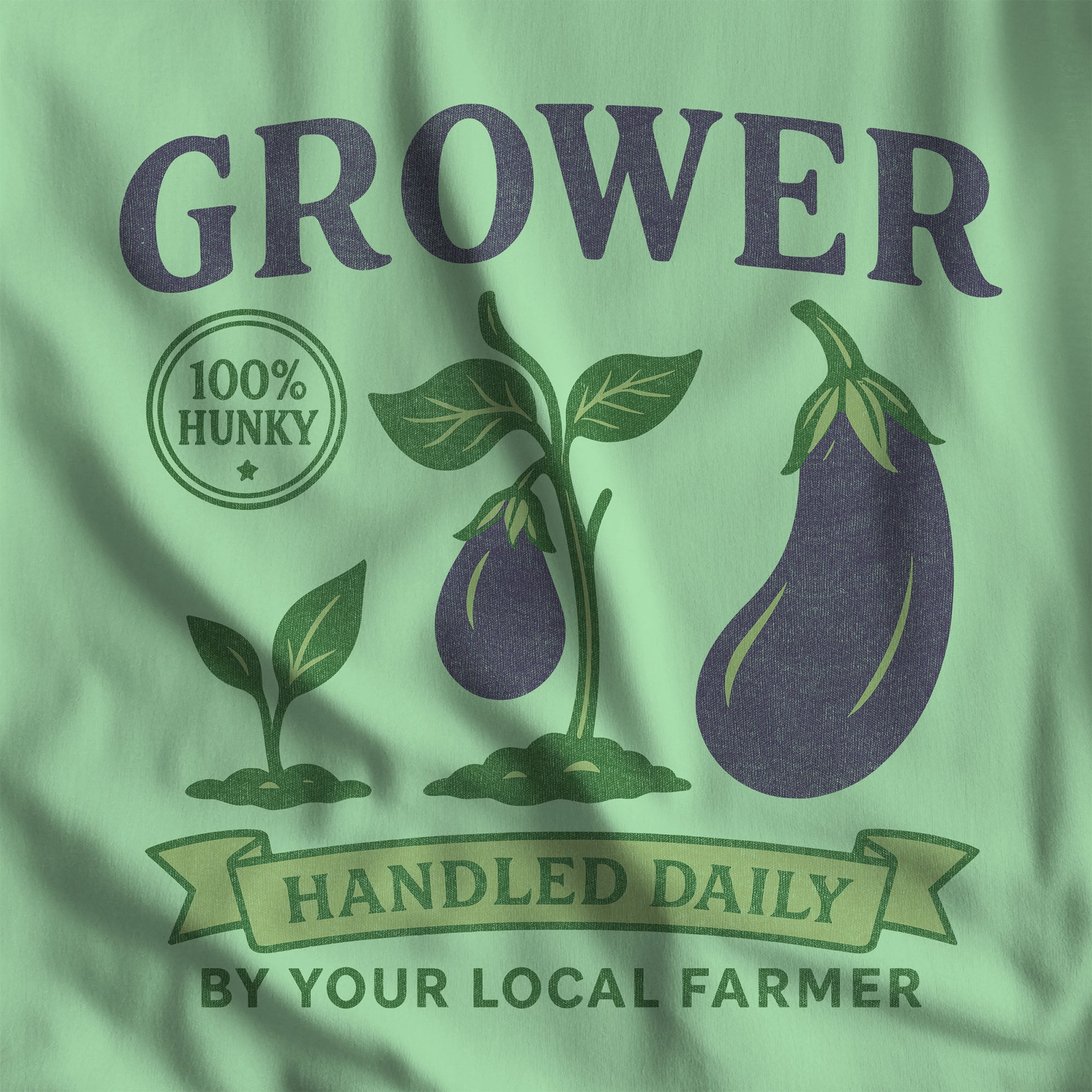 Grower Vintage Eggplant T-Shirt - Hunky Tops #color_Mint