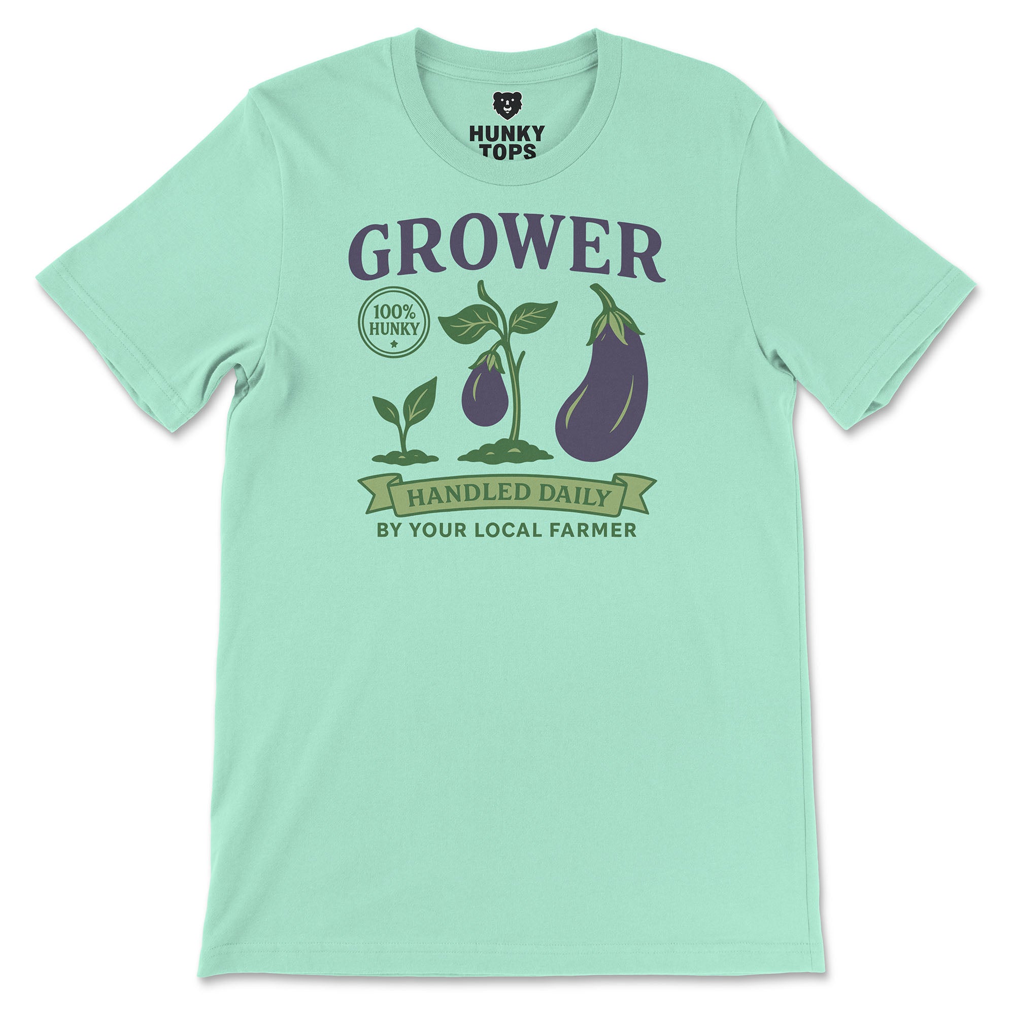 Grower Vintage Eggplant T-Shirt - Hunky Tops #color_Mint